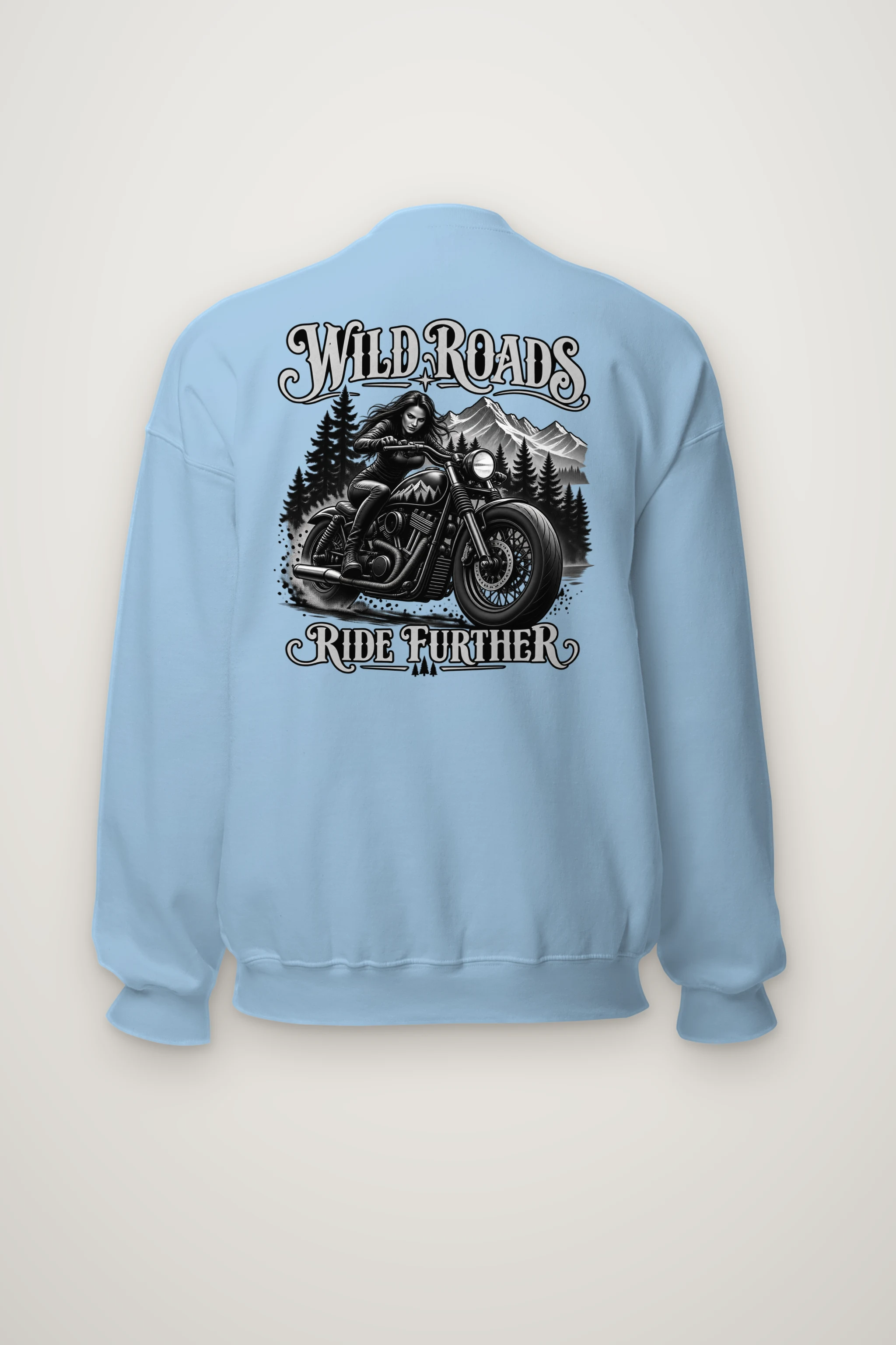 "Wild Roads Ride Further" Heavy Blend Unisex Crewneck Sweatshirt