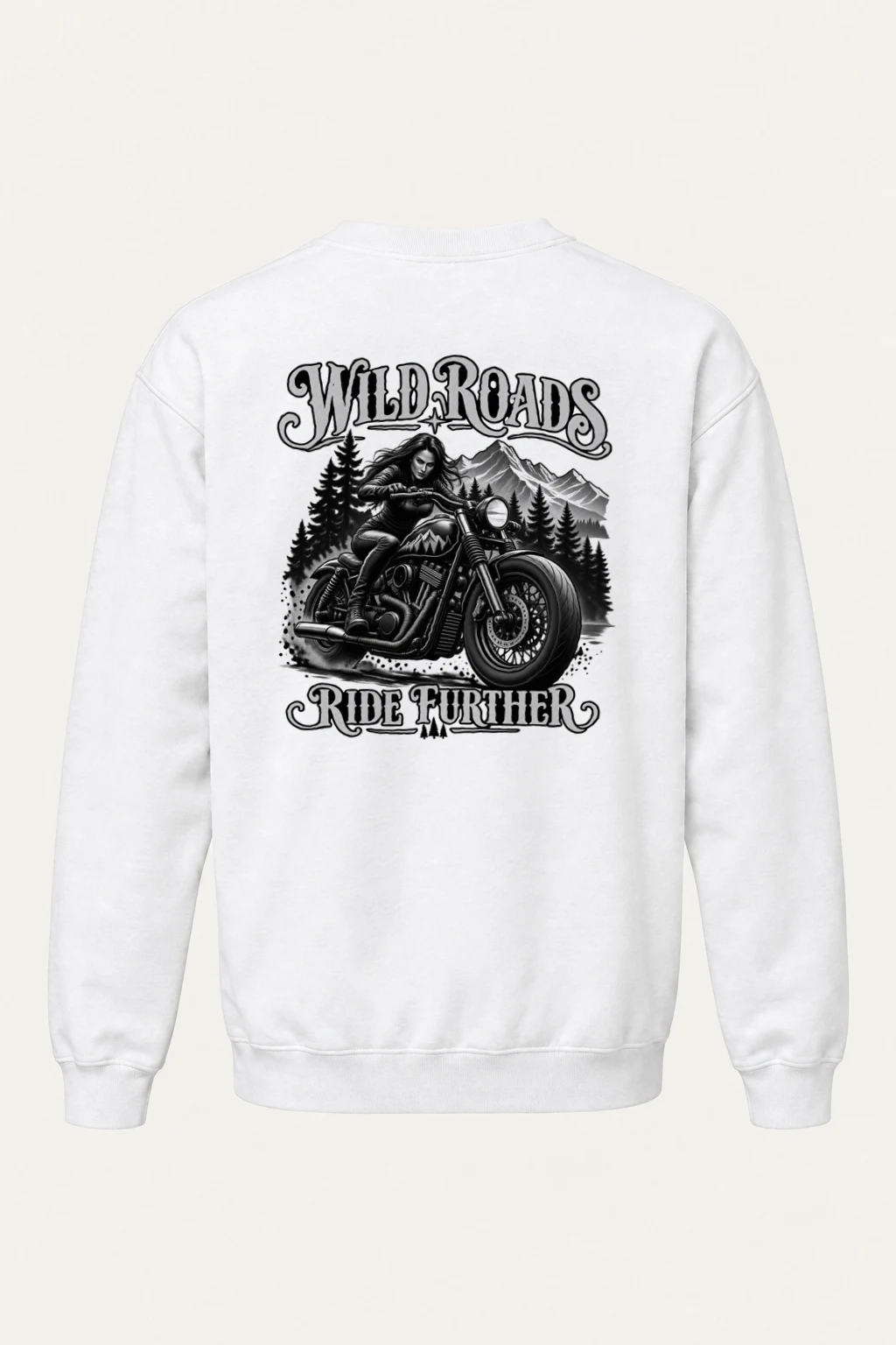 "Wild Roads Ride Further" Heavy Blend Unisex Crewneck Sweatshirt | Gildan 18000