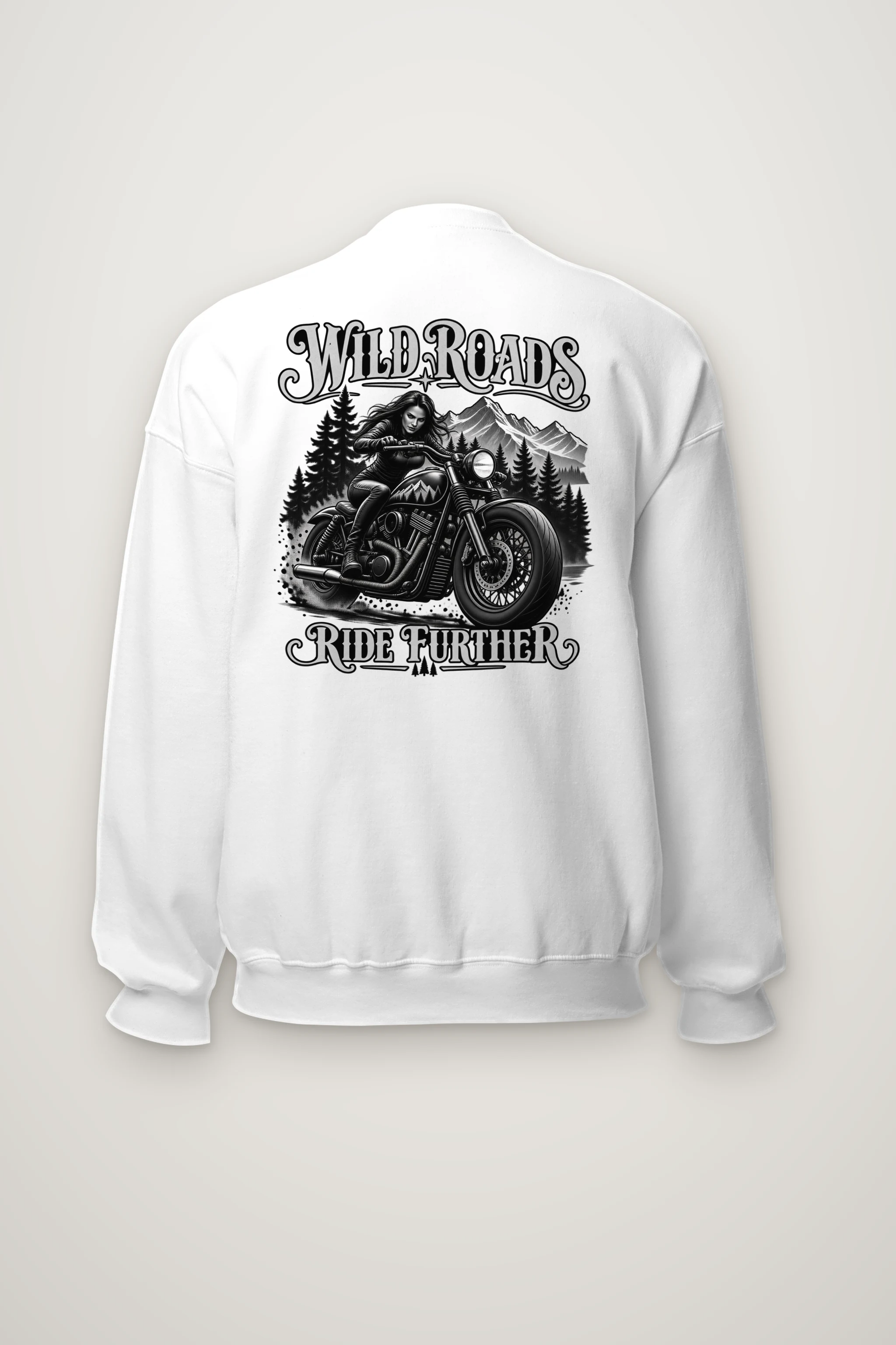 "Wild Roads Ride Further" Heavy Blend Unisex Crewneck Sweatshirt