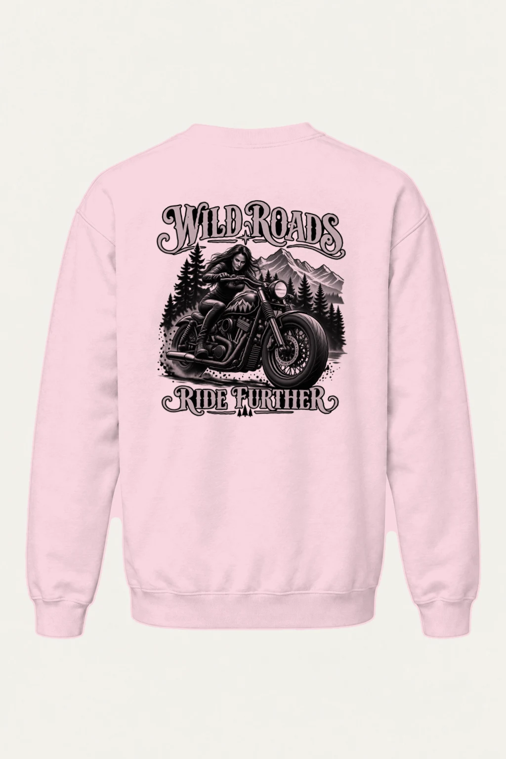 "Wild Roads Ride Further" Heavy Blend Unisex Crewneck Sweatshirt | Gildan 18000