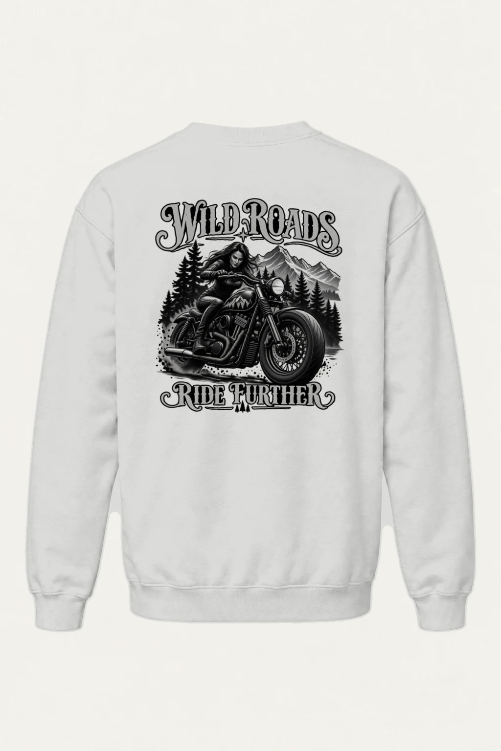 "Wild Roads Ride Further" Heavy Blend Unisex Crewneck Sweatshirt | Gildan 18000