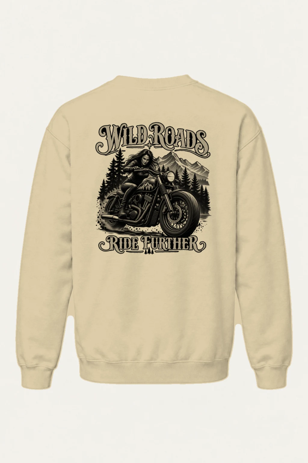 "Wild Roads Ride Further" Heavy Blend Unisex Crewneck Sweatshirt | Gildan 18000