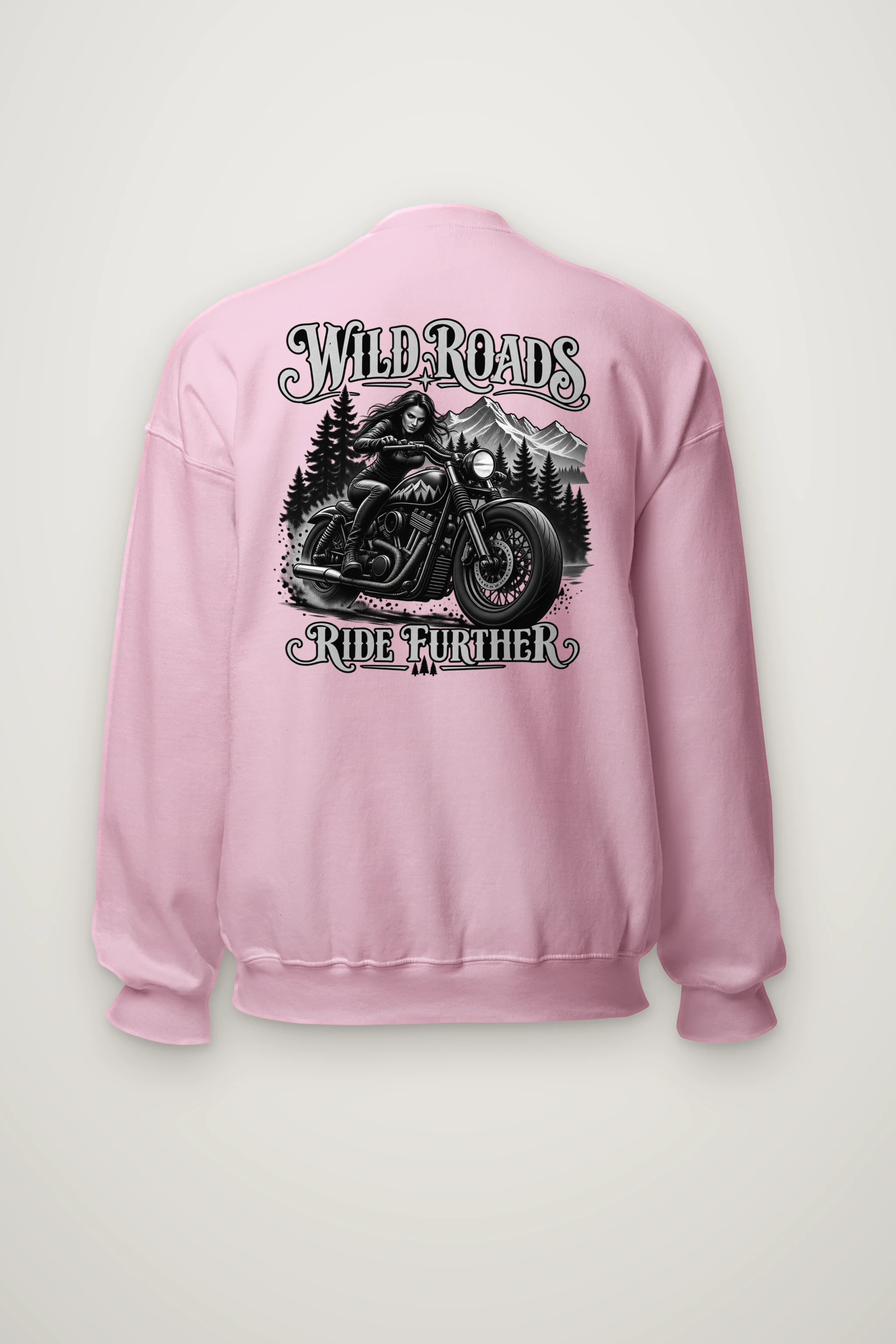 "Wild Roads Ride Further" Heavy Blend Unisex Crewneck Sweatshirt