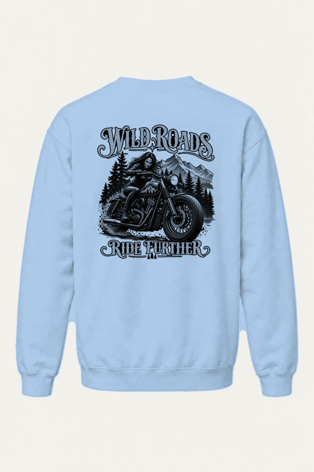 "Wild Roads Ride Further" Heavy Blend Unisex Crewneck Sweatshirt | Gildan 18000
