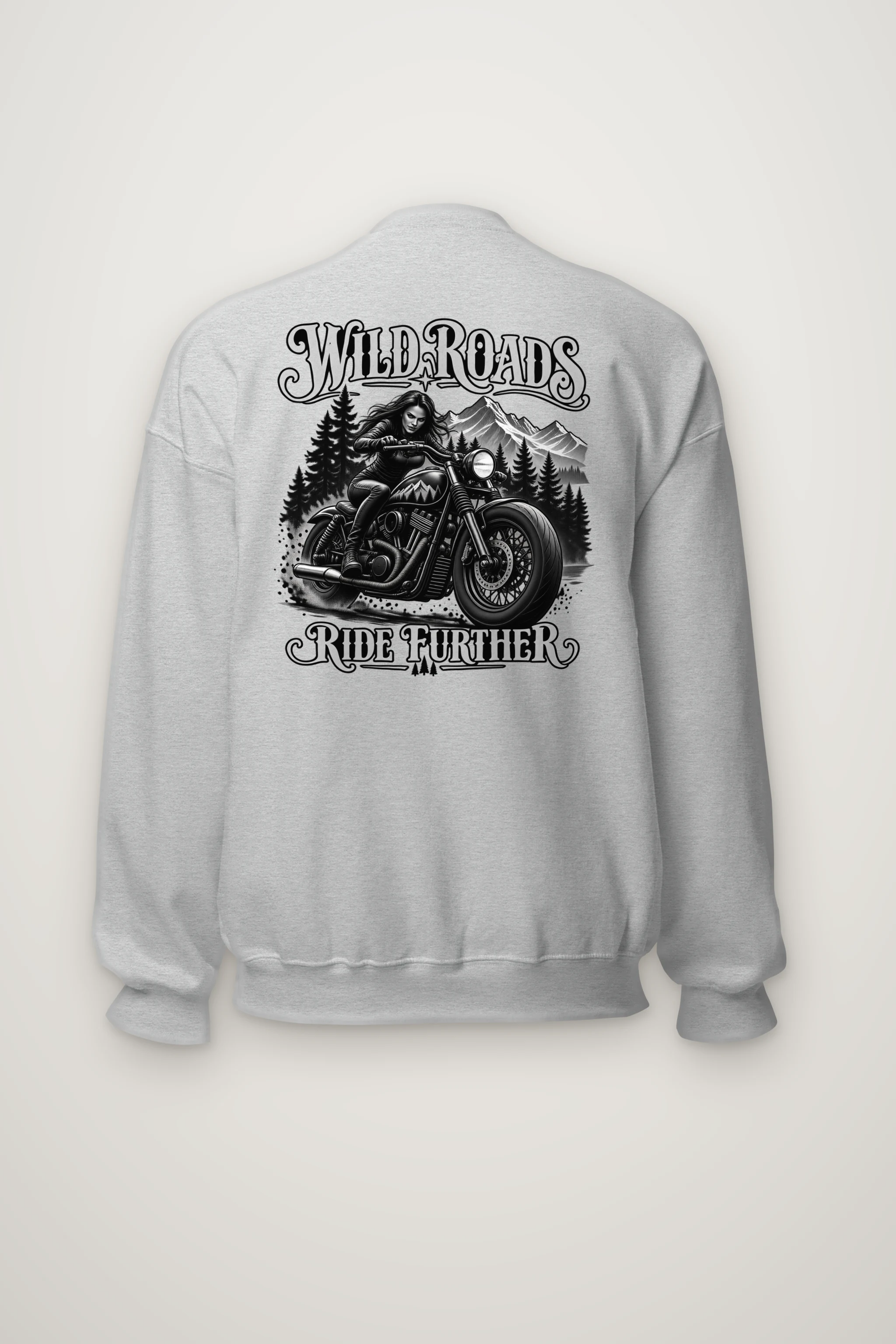 "Wild Roads Ride Further" Heavy Blend Unisex Crewneck Sweatshirt