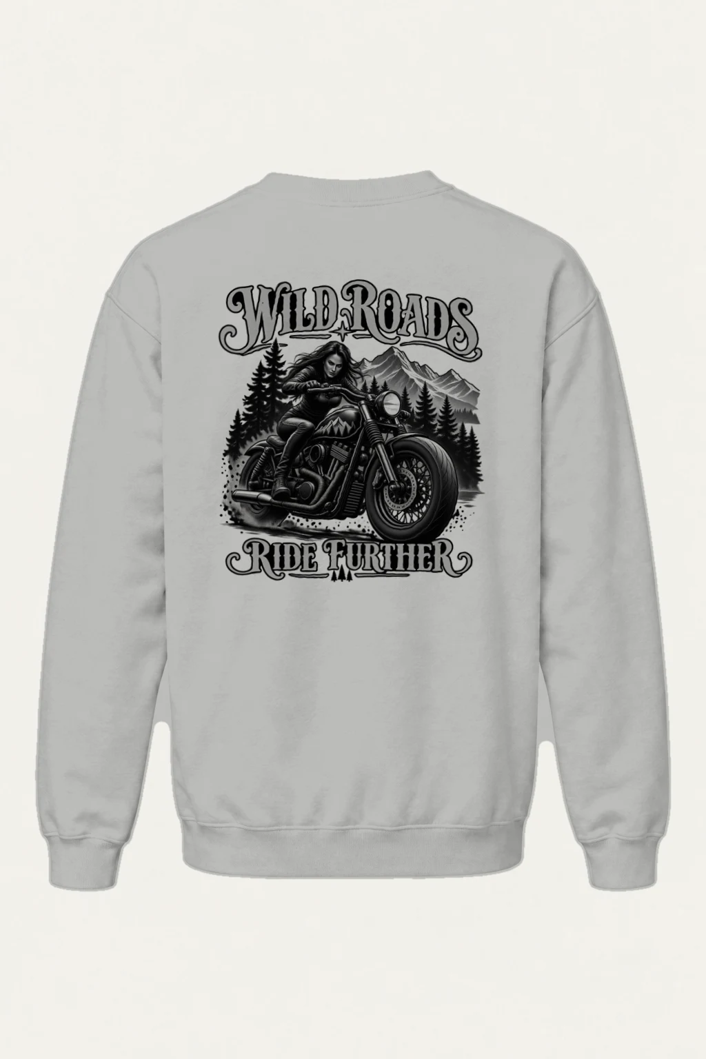 "Wild Roads Ride Further" Heavy Blend Unisex Crewneck Sweatshirt | Gildan 18000