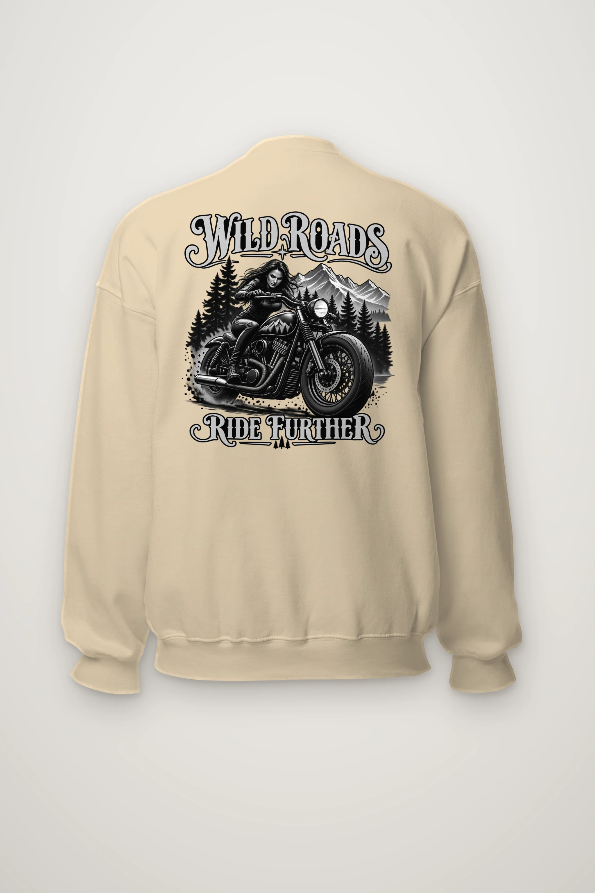 "Wild Roads Ride Further" Heavy Blend Unisex Crewneck Sweatshirt