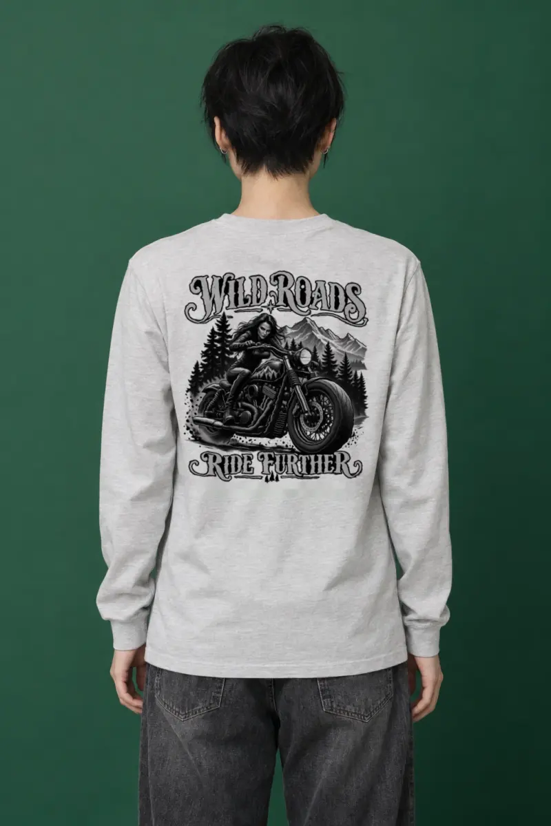 "Wild Roads Ride Further" Unisex Longsleeve T-shirt | Gildan 2400
