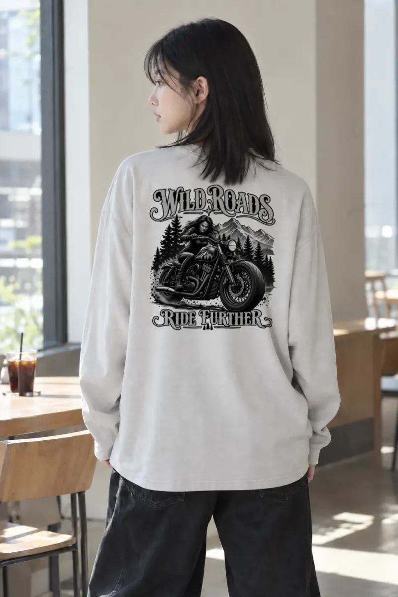"Wild Roads Ride Further" Unisex Longsleeve T-shirt | Gildan 2400