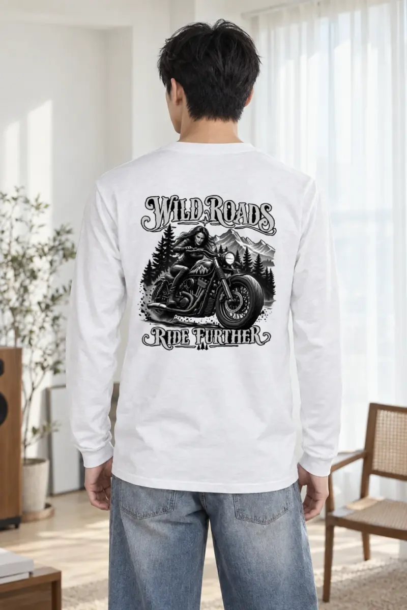 "Wild Roads Ride Further" Unisex Longsleeve T-shirt