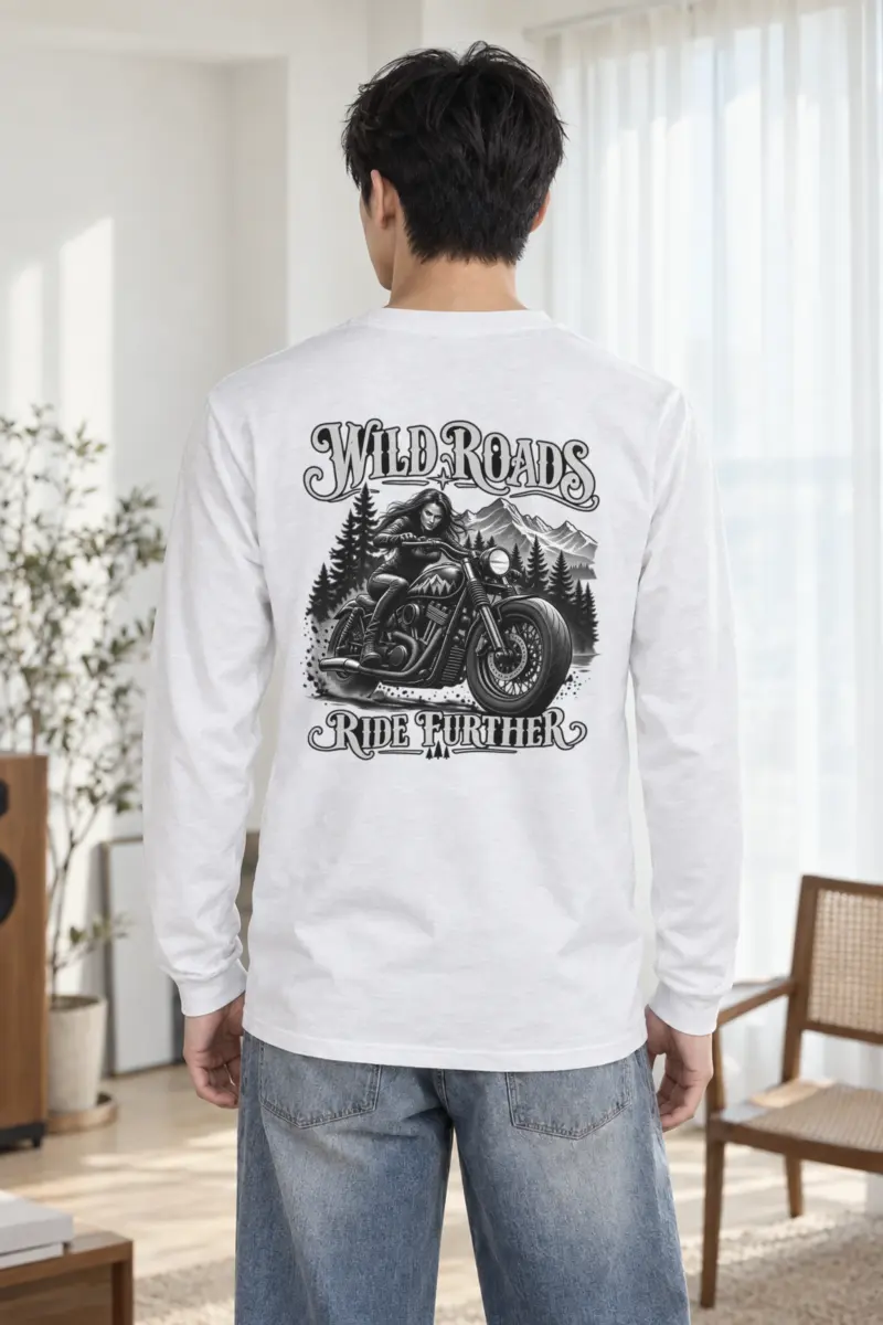 "Wild Roads Ride Further" Unisex Longsleeve T-shirt