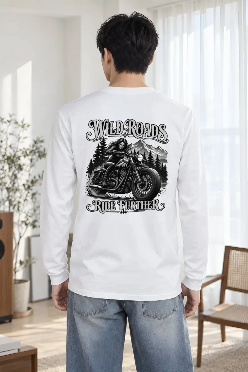 "Wild Roads Ride Further" Unisex Longsleeve T-shirt