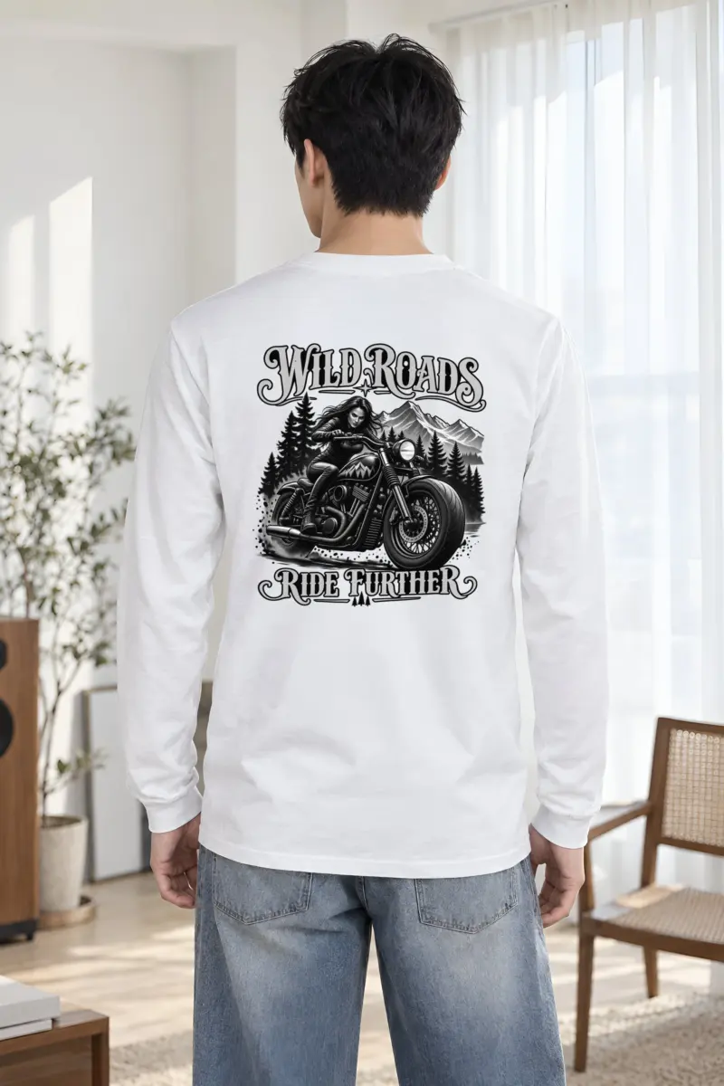 "Wild Roads Ride Further" Unisex Longsleeve T-shirt