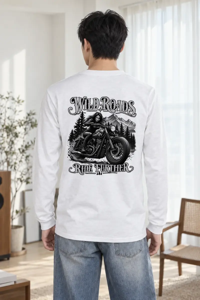 "Wild Roads Ride Further" Unisex Longsleeve T-shirt