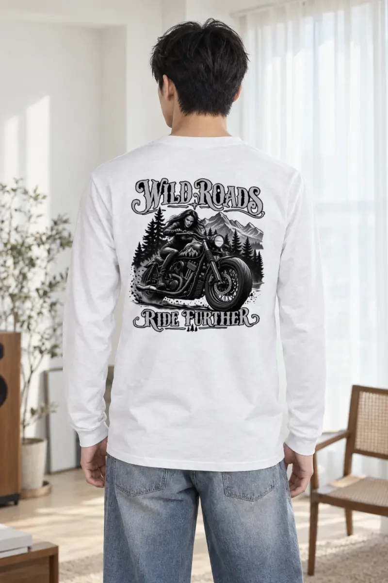 "Wild Roads Ride Further" Unisex Longsleeve T-shirt