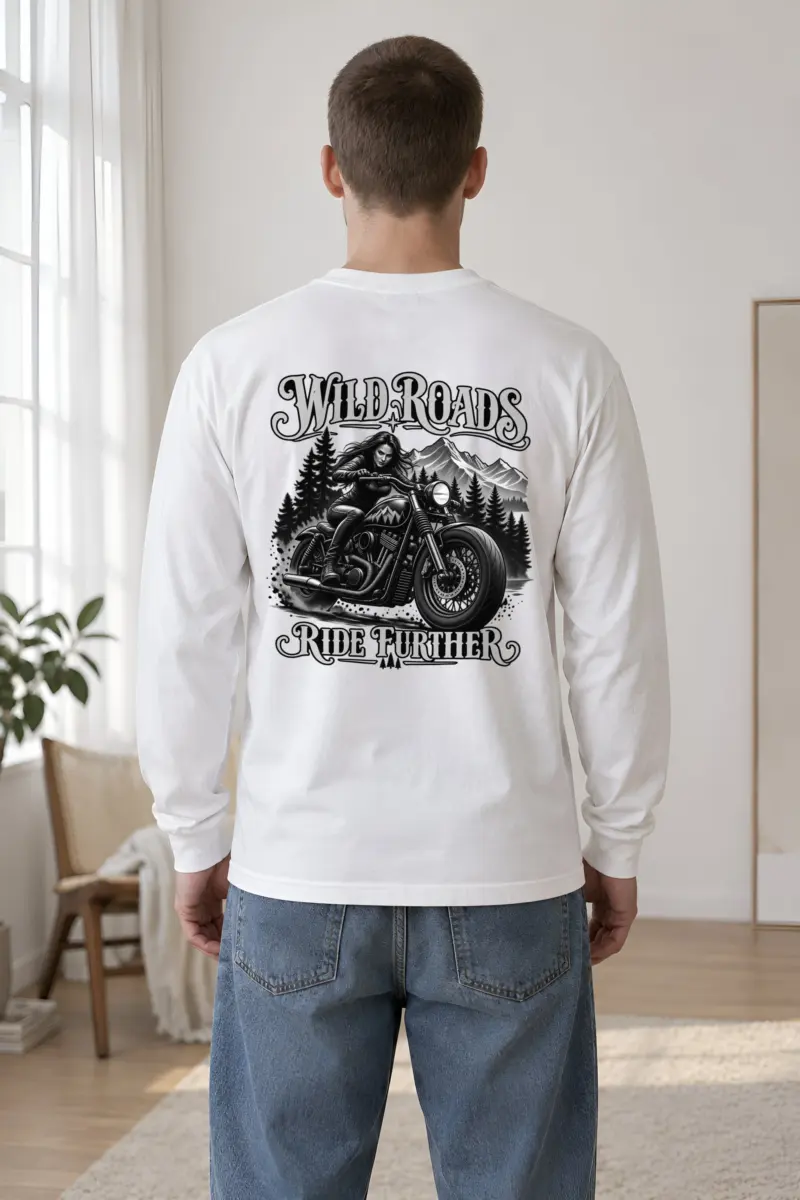 "Wild Roads Ride Further" Unisex Longsleeve T-shirt