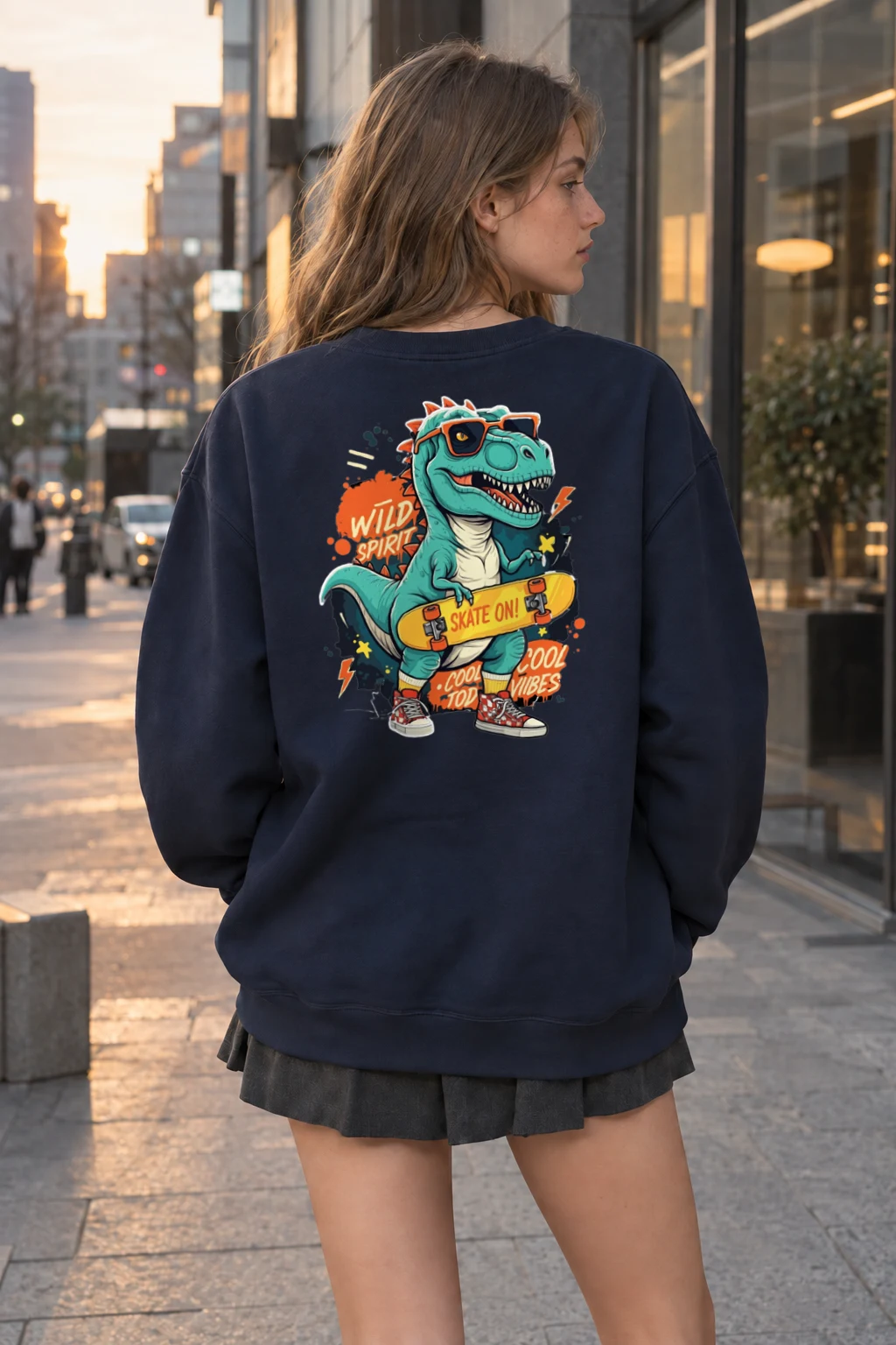 "Wild Spirit Skate On" Heavy Blend Unisex Crewneck Sweatshirt | Gildan 18000