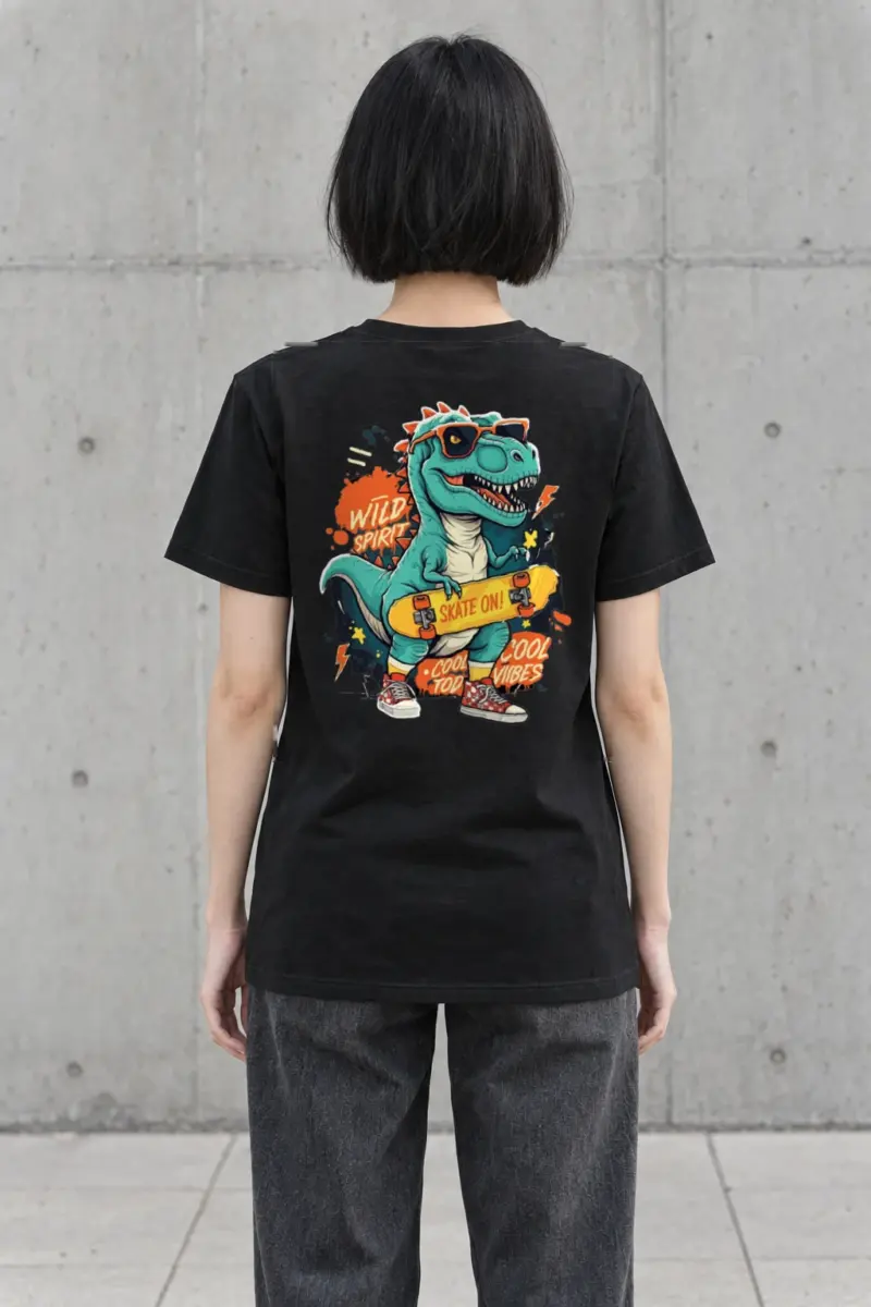"Wild Spirit Skate On" Heavyweight Unisex Crewneck T-shirt