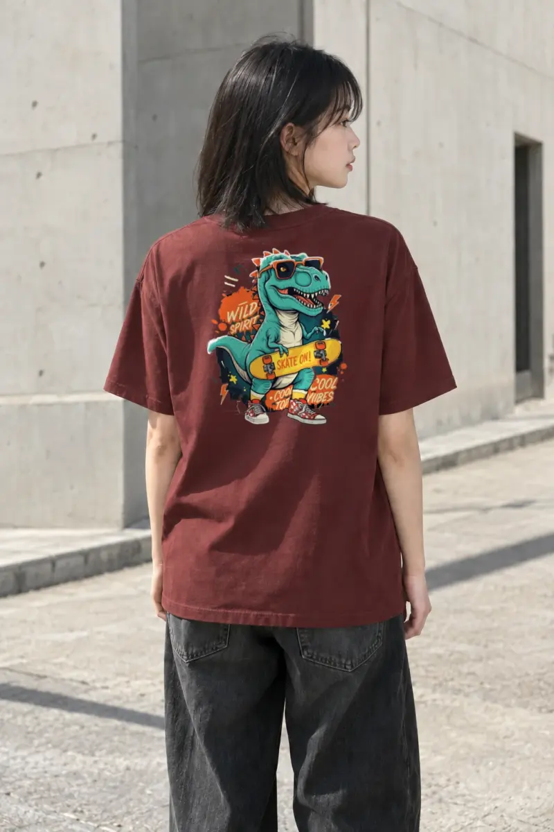 "Wild Spirit Skate On" Heavyweight Unisex Crewneck T-shirt | Gildan 5000