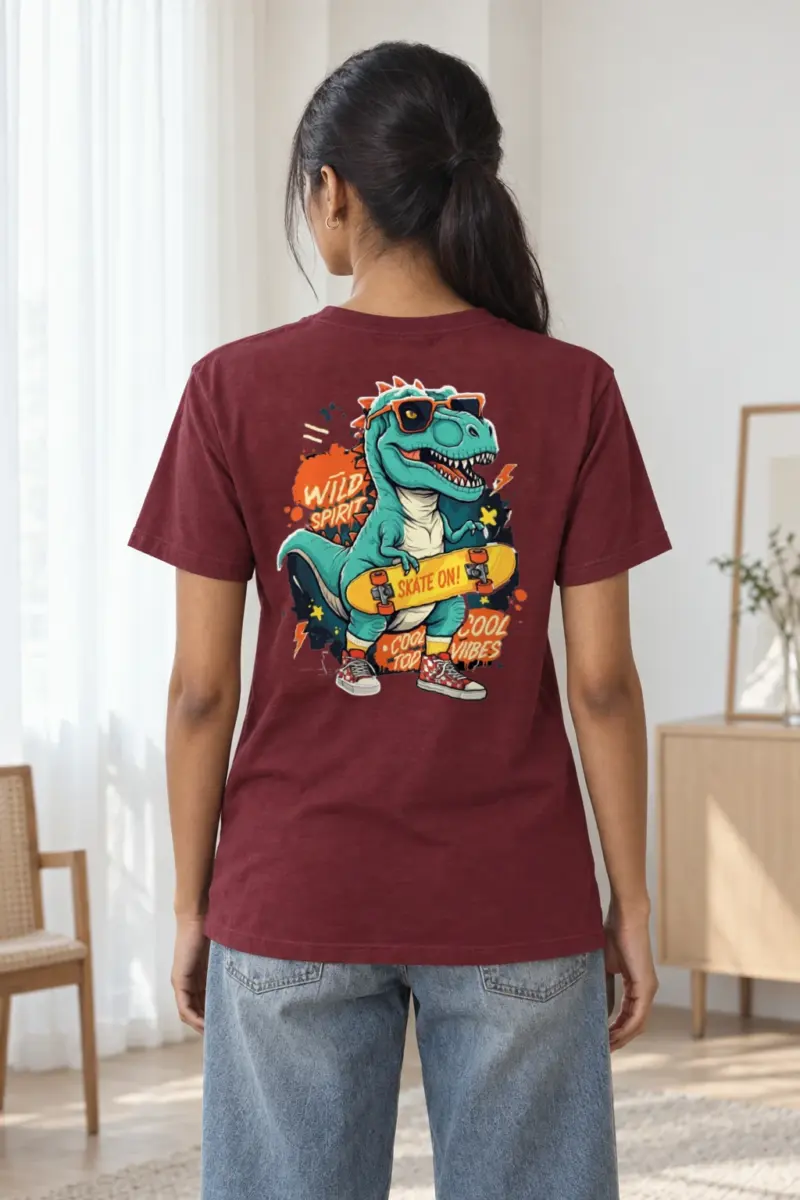 "Wild Spirit Skate On" Heavyweight Unisex Crewneck T-shirt | Gildan 5000