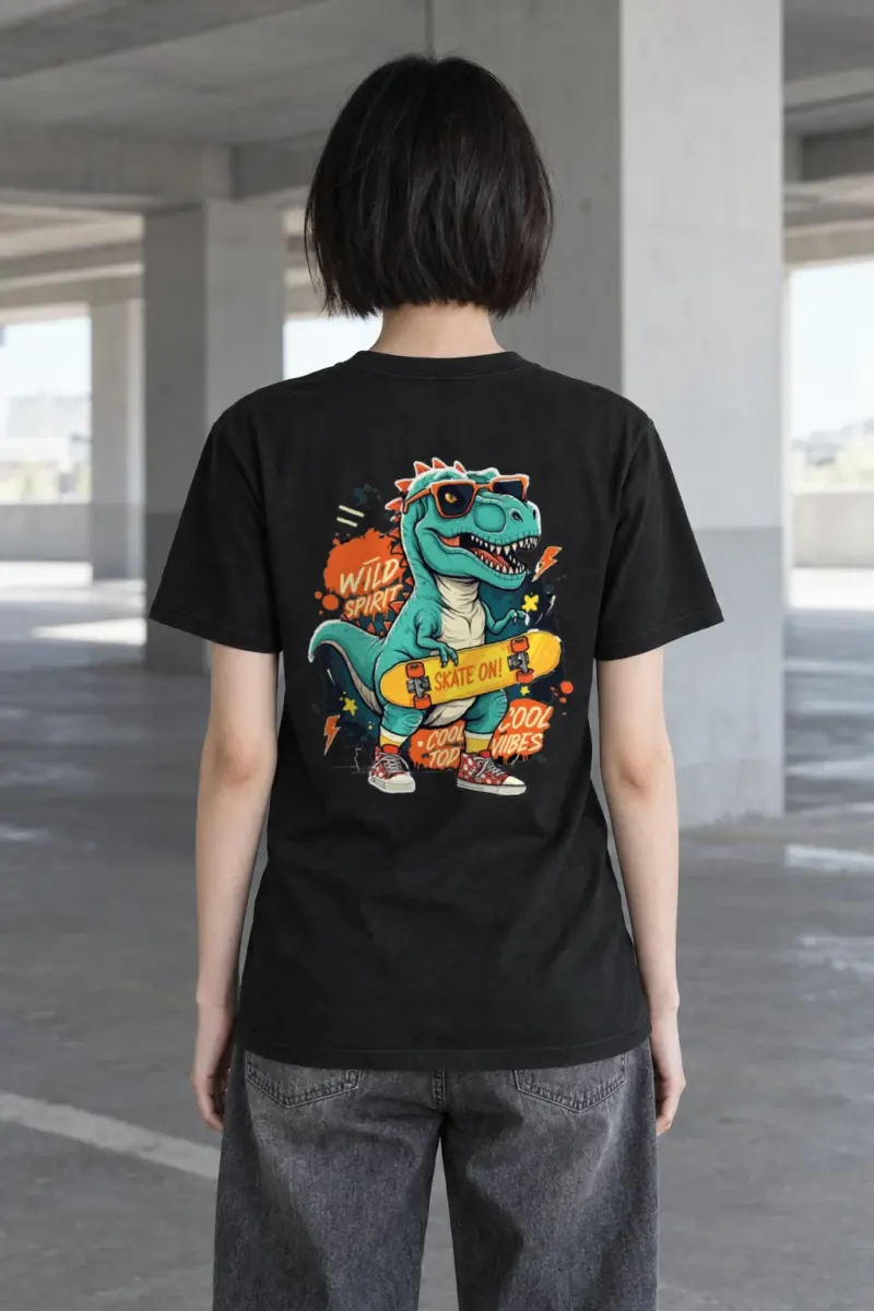 "Wild Spirit Skate On" Heavyweight Unisex Crewneck T-shirt