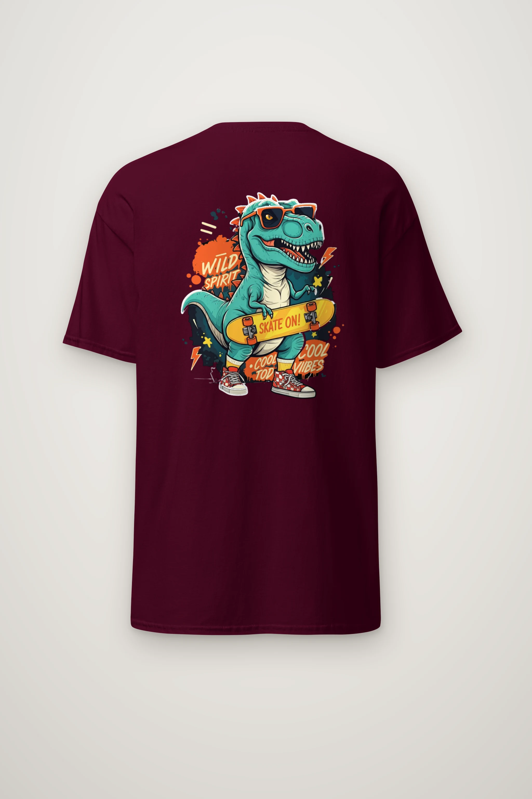 "Wild Spirit Skate On" Heavyweight Unisex Crewneck T-shirt