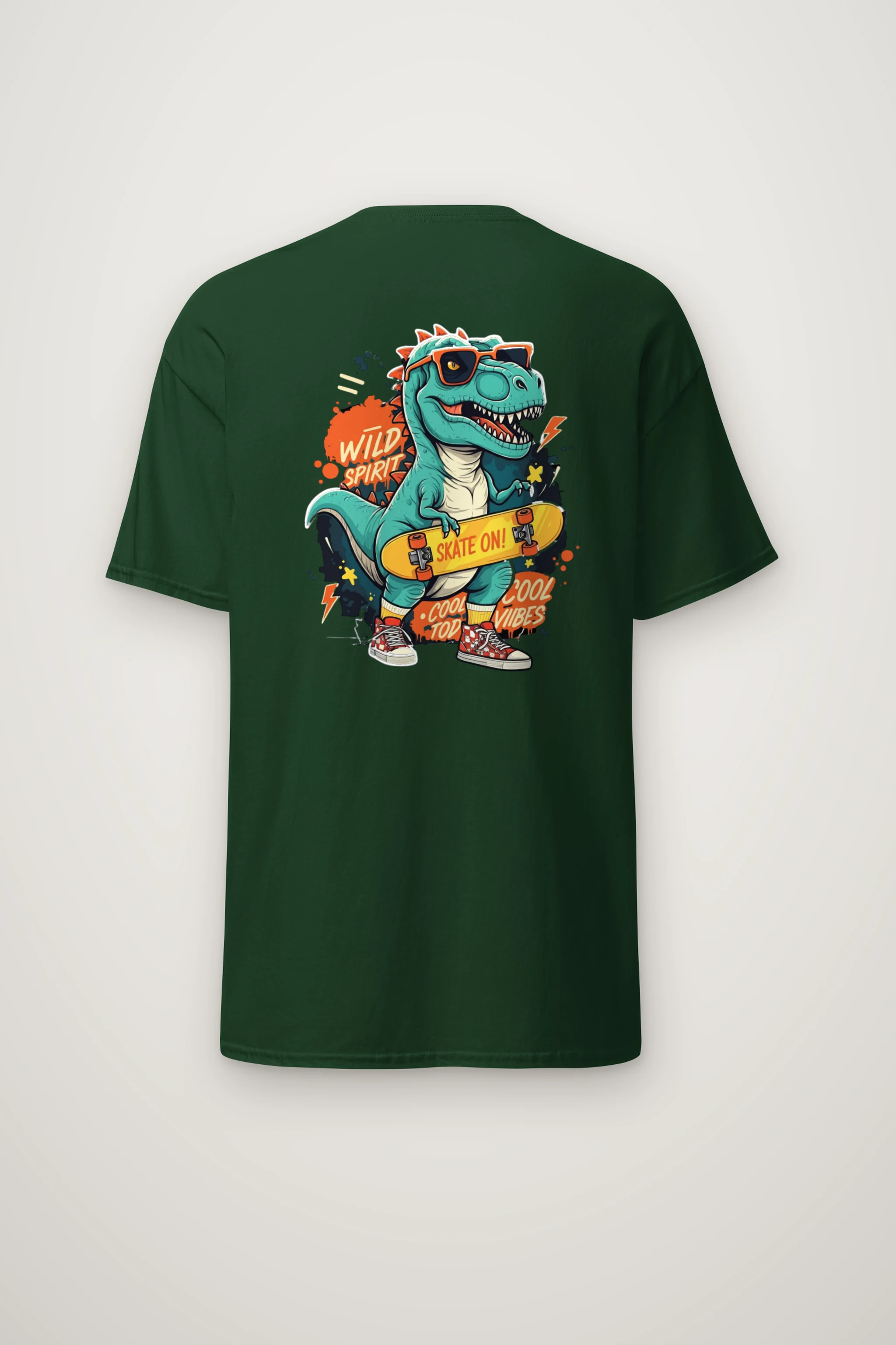 "Wild Spirit Skate On" Heavyweight Unisex Crewneck T-shirt
