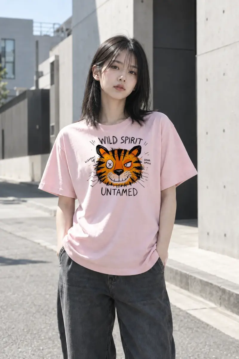 “Wild Spirit Tiger” Heavyweight Unisex Crewneck T-shirt | Gildan 5000