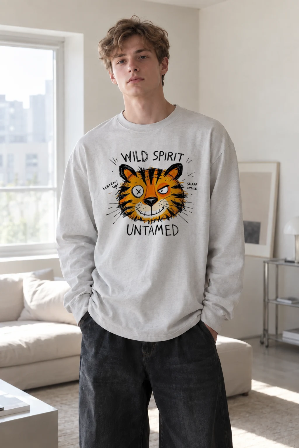 "Wild Spirit Tiger" Unisex Longsleeve T-shirt | Gildan 2400