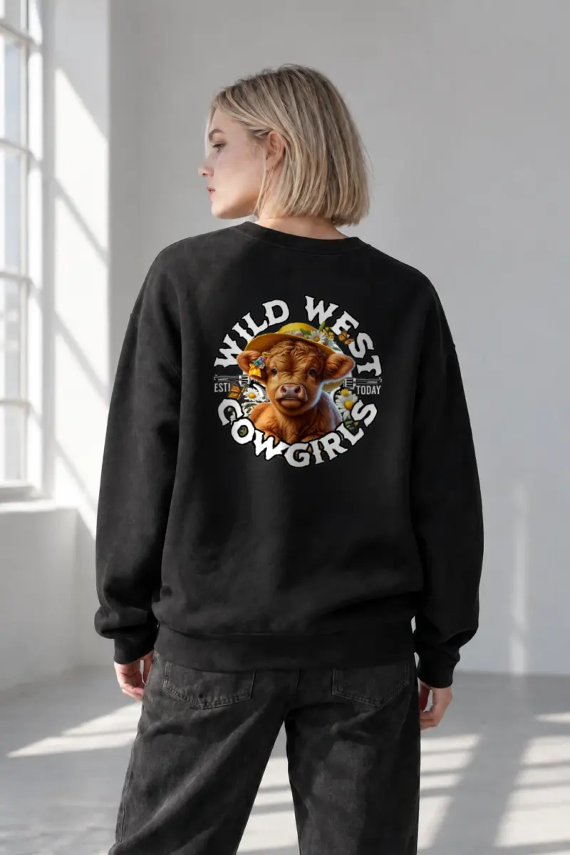 "Wild West Cowgirl" Heavy Blend Unisex Crewneck Sweatshirt | Gildan 18000