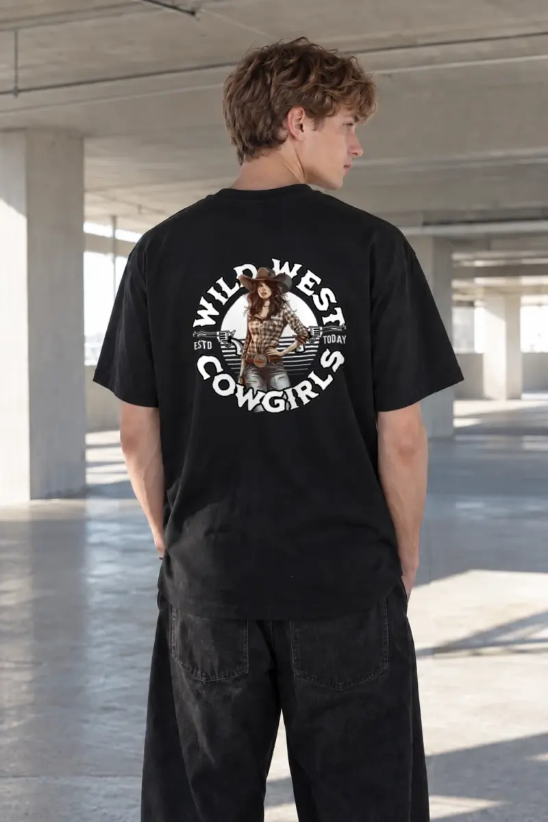 “Wild West Cowgirl” Heavyweight Unisex Crewneck T-shirt | Gildan 5000
