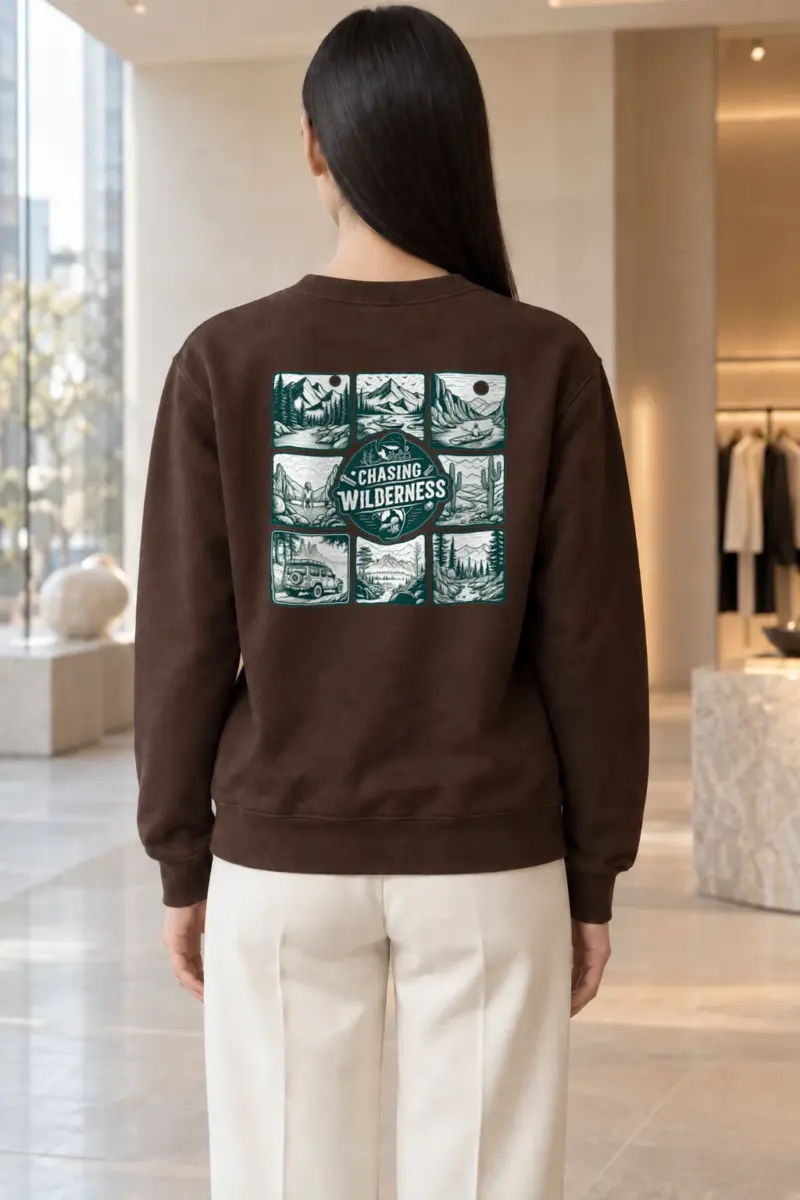 "Wilderness Badge" Heavy Blend Unisex Crewneck Sweatshirt | Gildan 18000