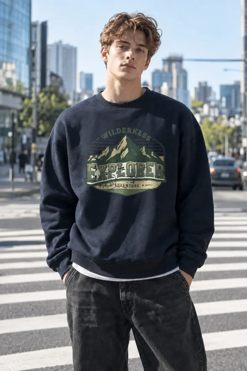 “Wilderness Explorer” Heavy Blend Unisex Crewneck Sweatshirt | Gildan 18000