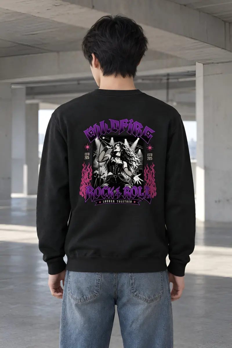 "Wildfire Rock & Roll" Heavy Blend Unisex Crewneck Sweatshirt