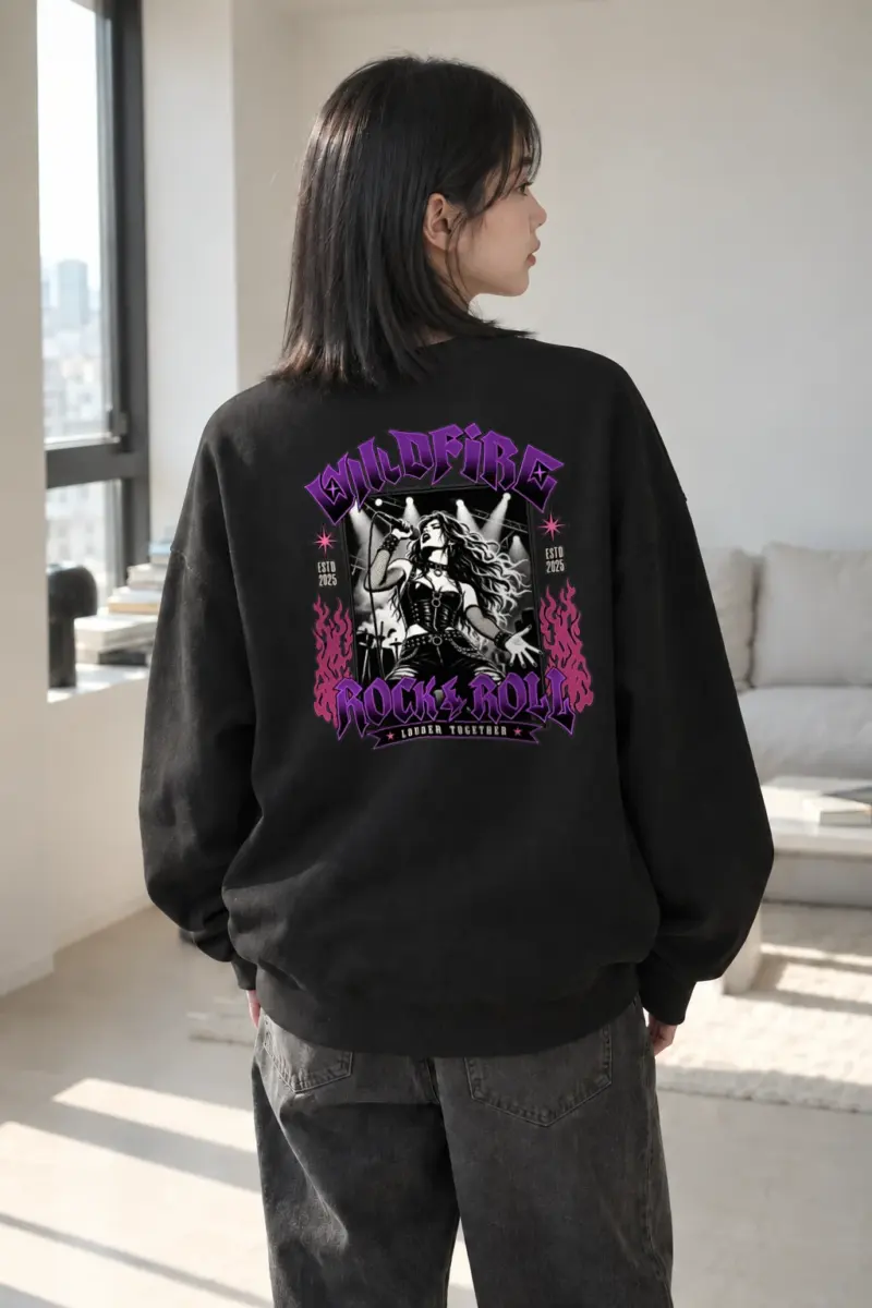 "Wildfire Rock & Roll" Heavy Blend Unisex Crewneck Sweatshirt | Gildan 18000