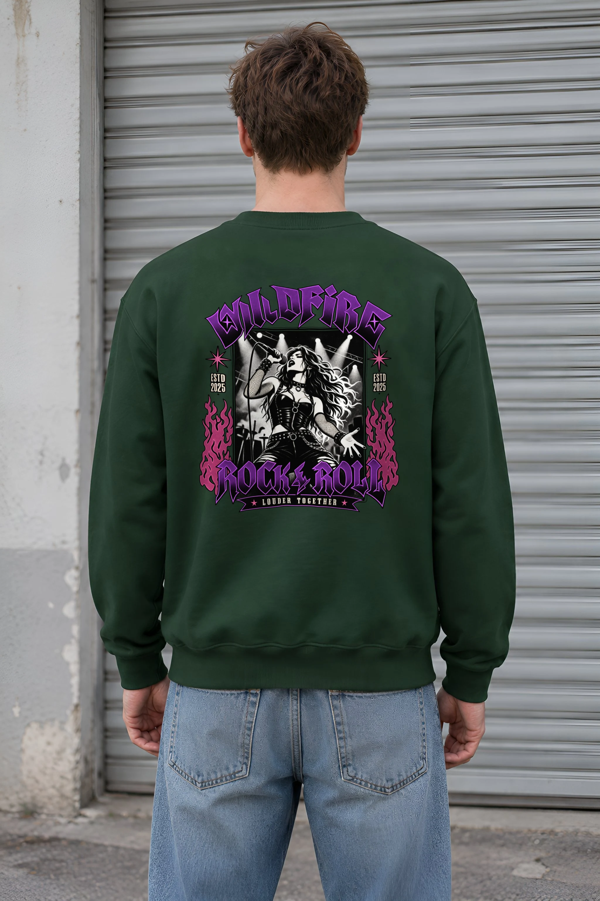 "Wildfire Rock & Roll" 1 Crewneck Sweatshirt