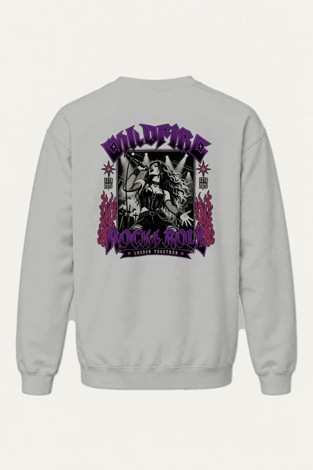"Wildfire Rock & Roll" Heavy Blend Unisex Crewneck Sweatshirt | Gildan 18000