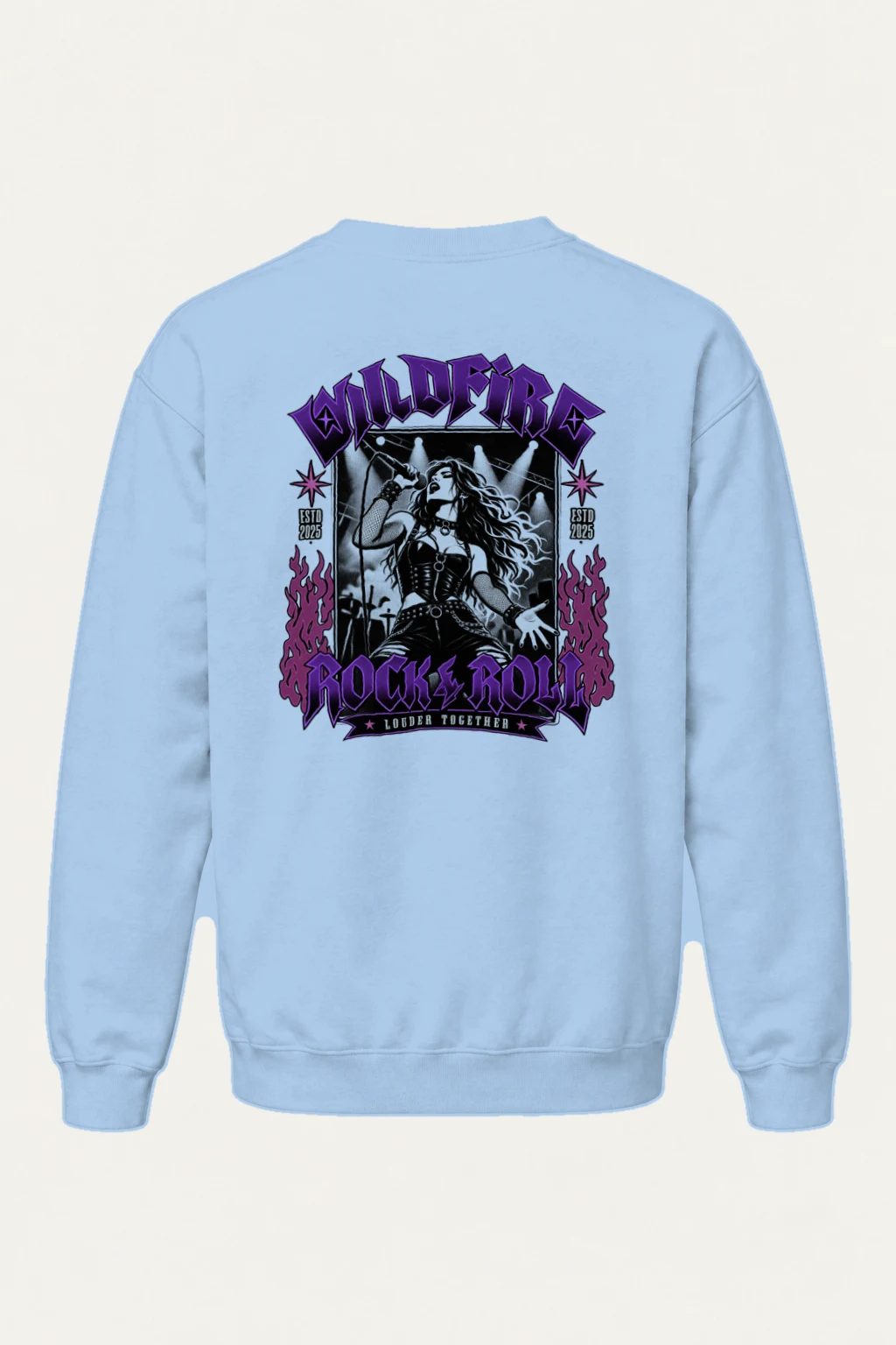 "Wildfire Rock & Roll" Heavy Blend Unisex Crewneck Sweatshirt | Gildan 18000