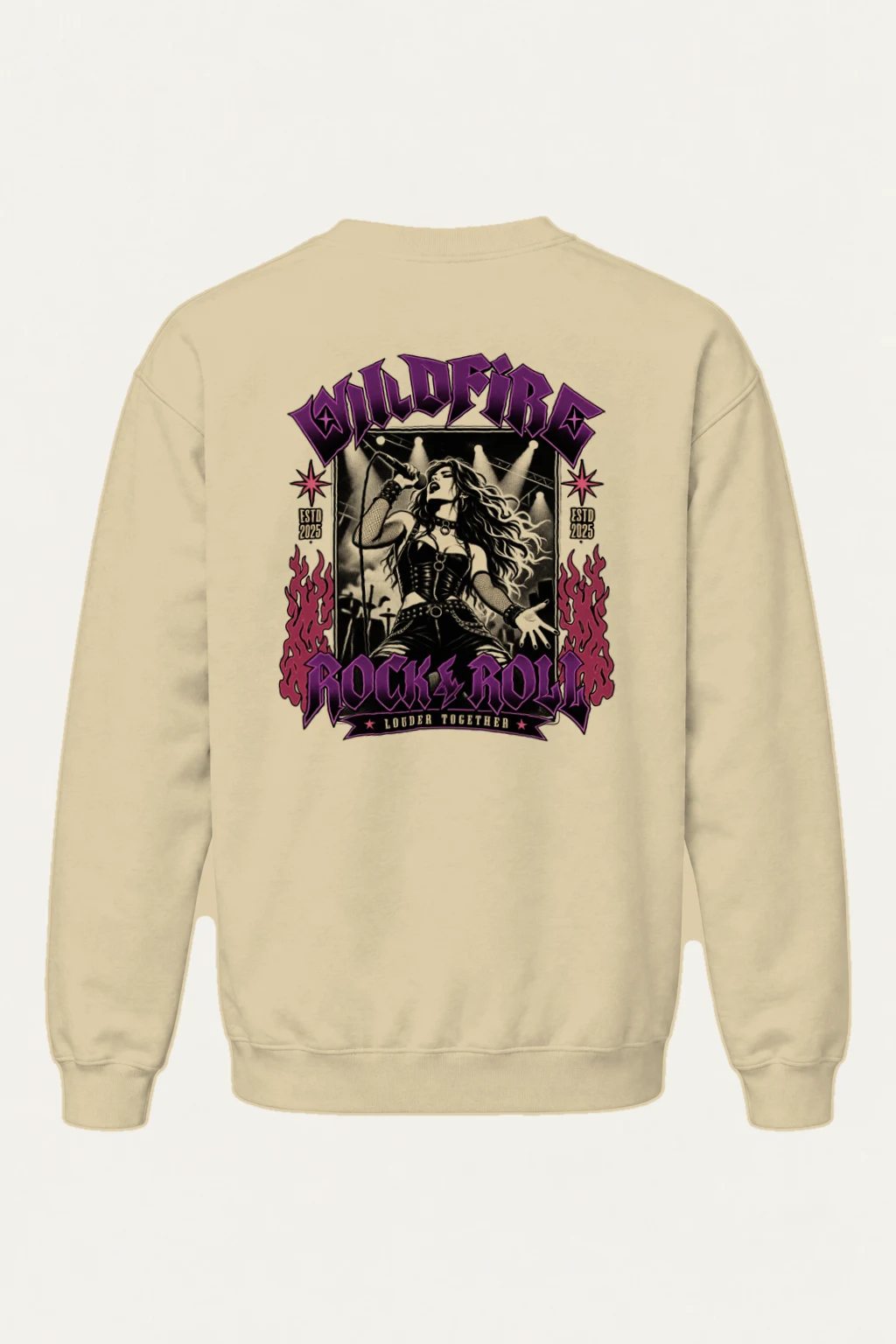 "Wildfire Rock & Roll" Heavy Blend Unisex Crewneck Sweatshirt | Gildan 18000