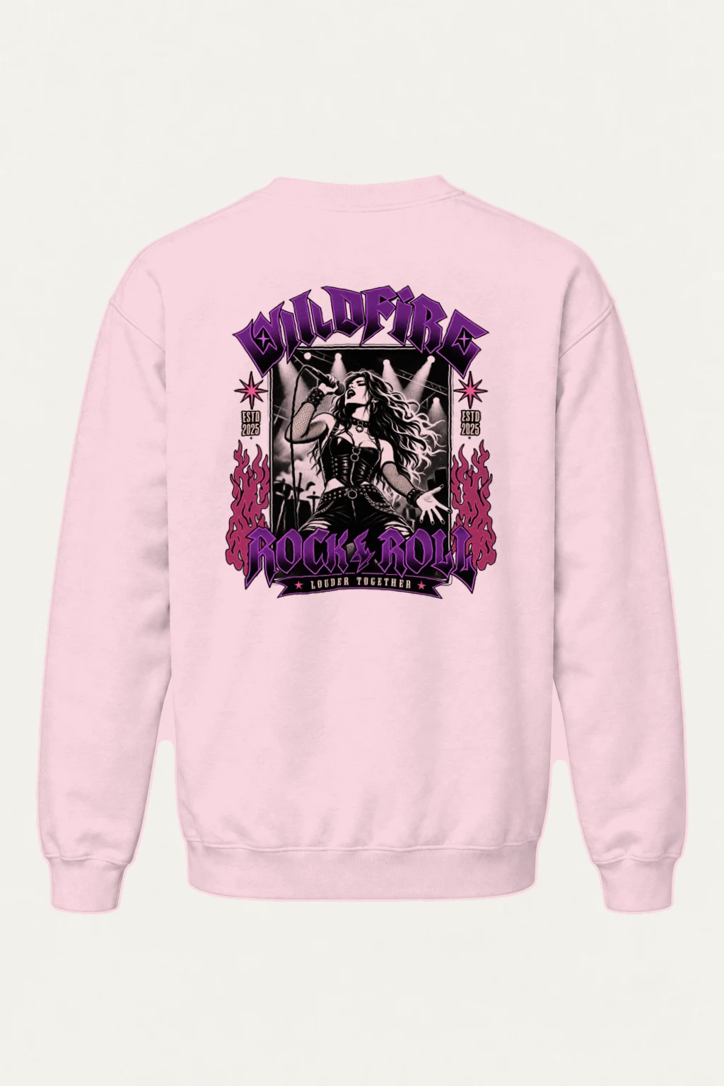 "Wildfire Rock & Roll" Heavy Blend Unisex Crewneck Sweatshirt | Gildan 18000