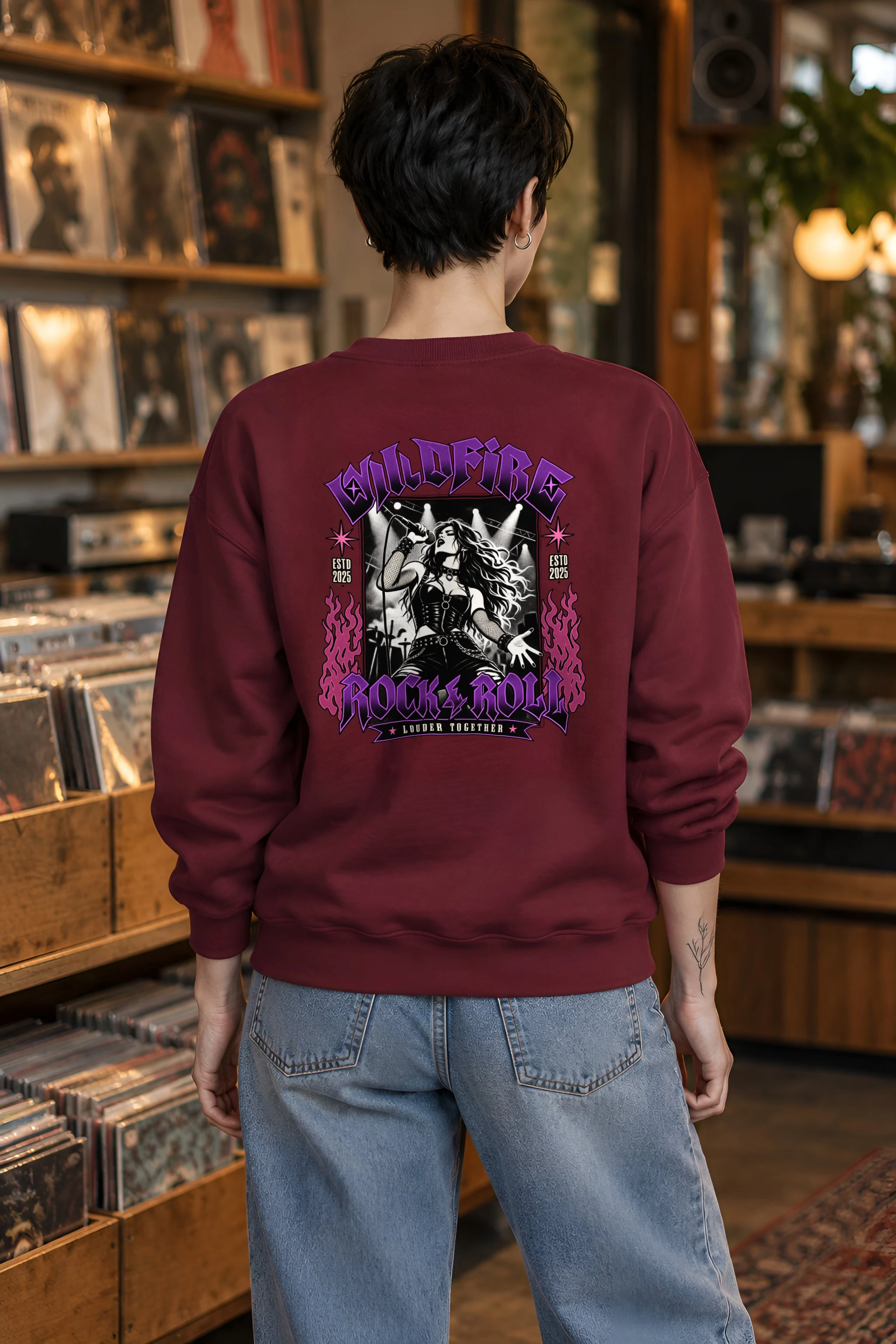"Wildfire Rock & Roll" 1 Crewneck Sweatshirt