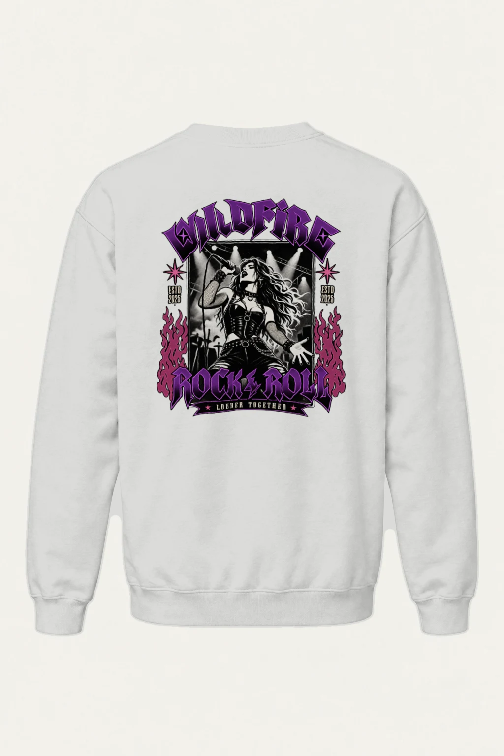 "Wildfire Rock & Roll" Heavy Blend Unisex Crewneck Sweatshirt | Gildan 18000