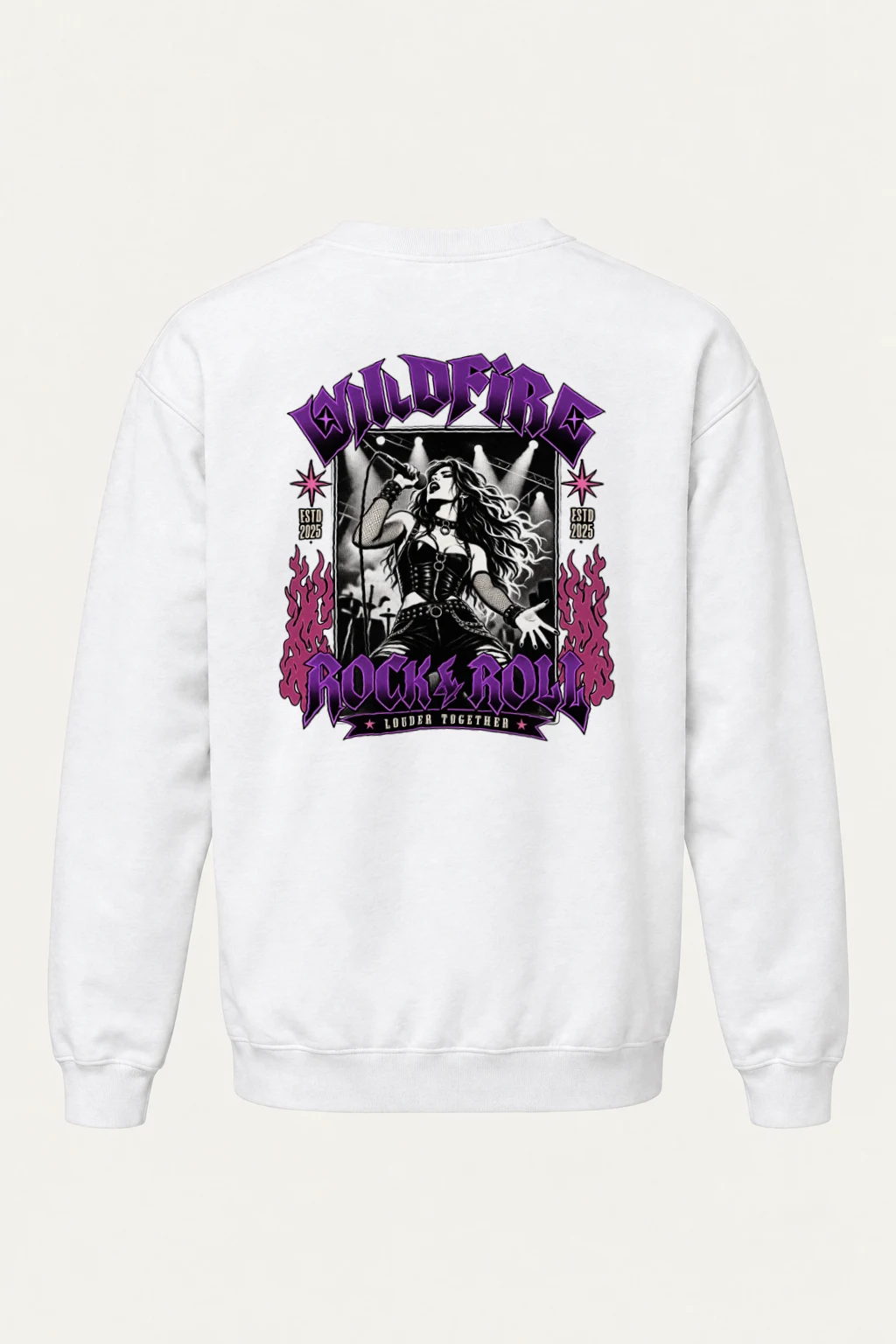 "Wildfire Rock & Roll" Heavy Blend Unisex Crewneck Sweatshirt | Gildan 18000