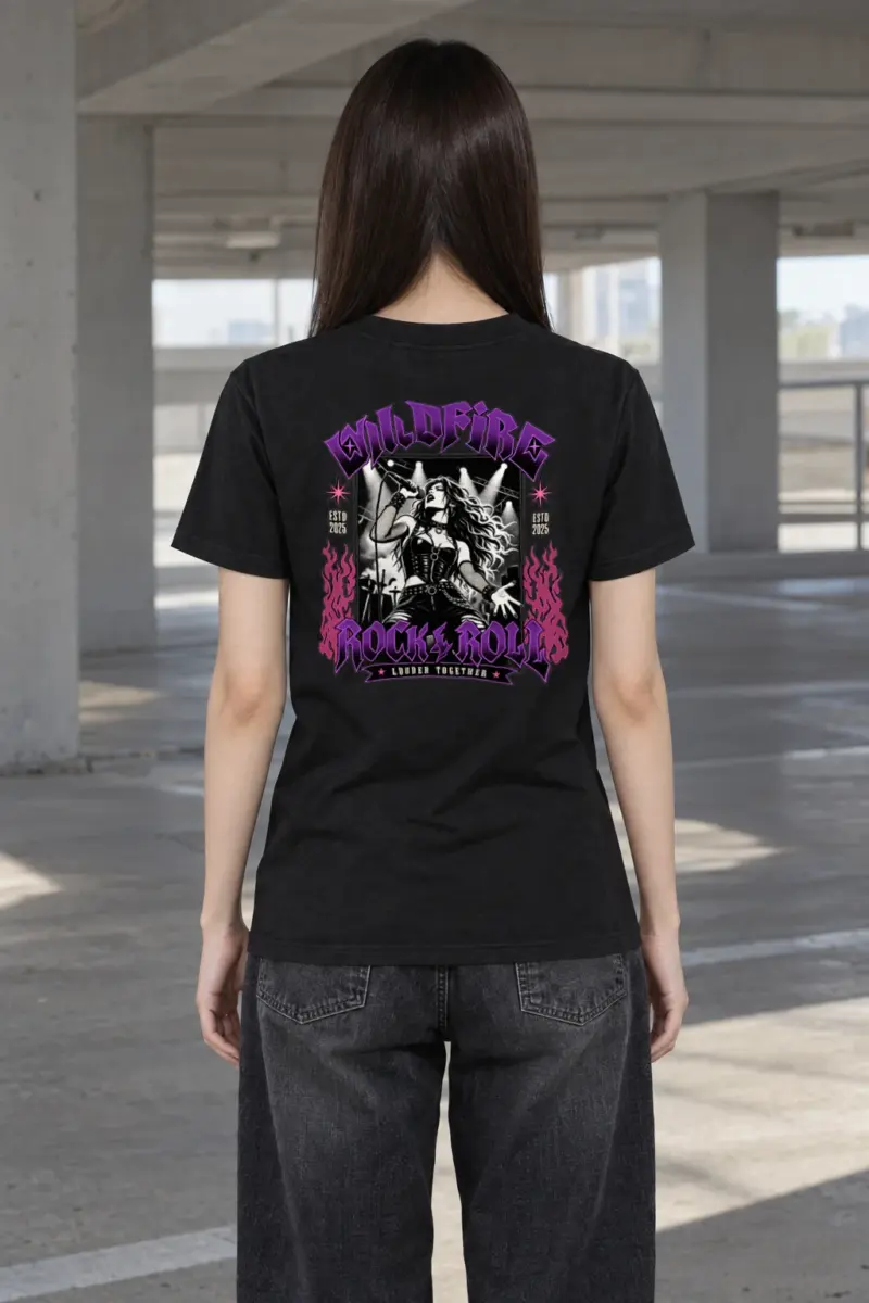 "Wildfire Rock & Roll" Heavyweight Unisex Crewneck T-shirt