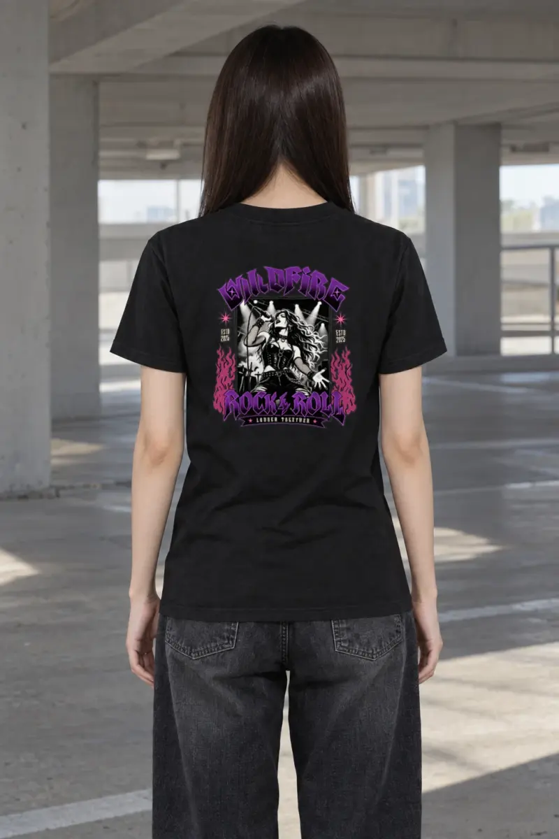 "Wildfire Rock & Roll" Heavyweight Unisex Crewneck T-shirt