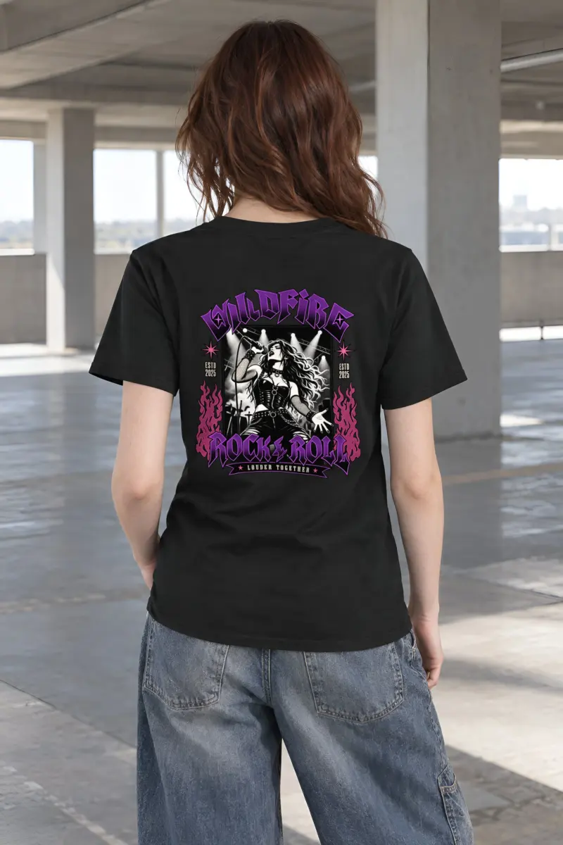 "Wildfire Rock & Roll" Heavyweight Unisex Crewneck T-shirt