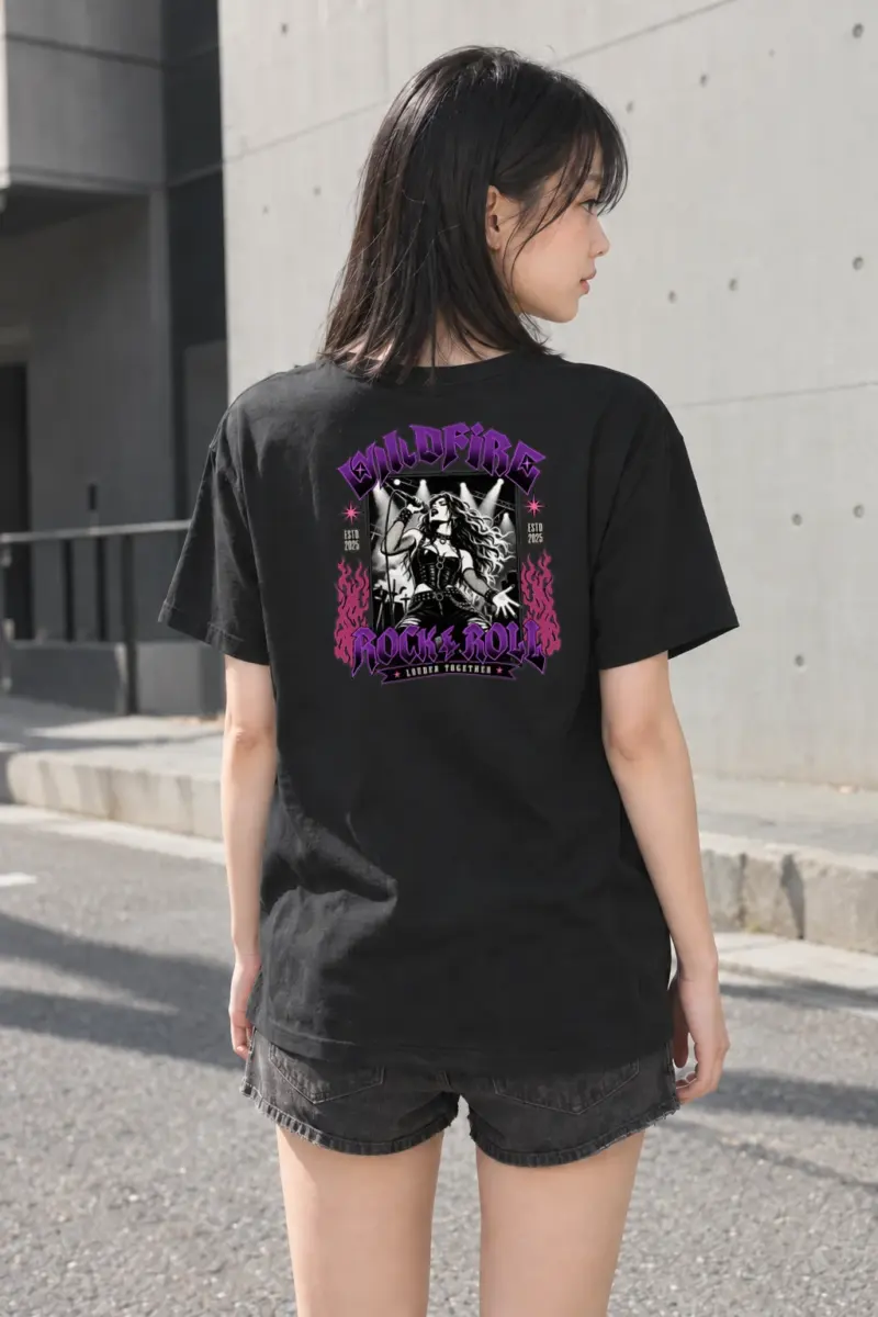 "Wildfire Rock & Roll" Heavyweight Unisex Crewneck T-shirt | Gildan 5000