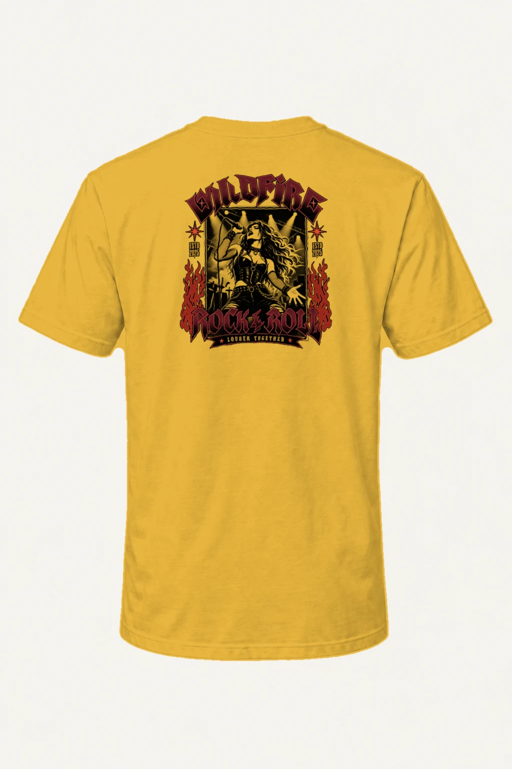 "Wildfire Rock & Roll" Heavyweight Unisex Crewneck T-shirt | Gildan 5000