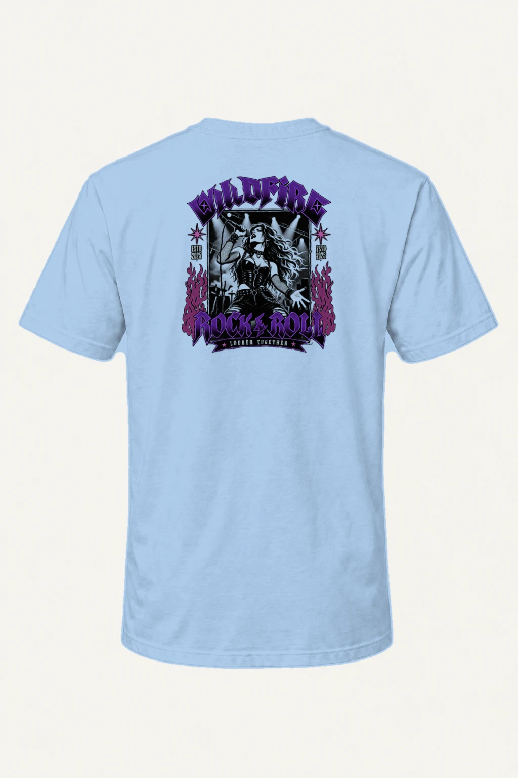 "Wildfire Rock & Roll" Heavyweight Unisex Crewneck T-shirt | Gildan 5000
