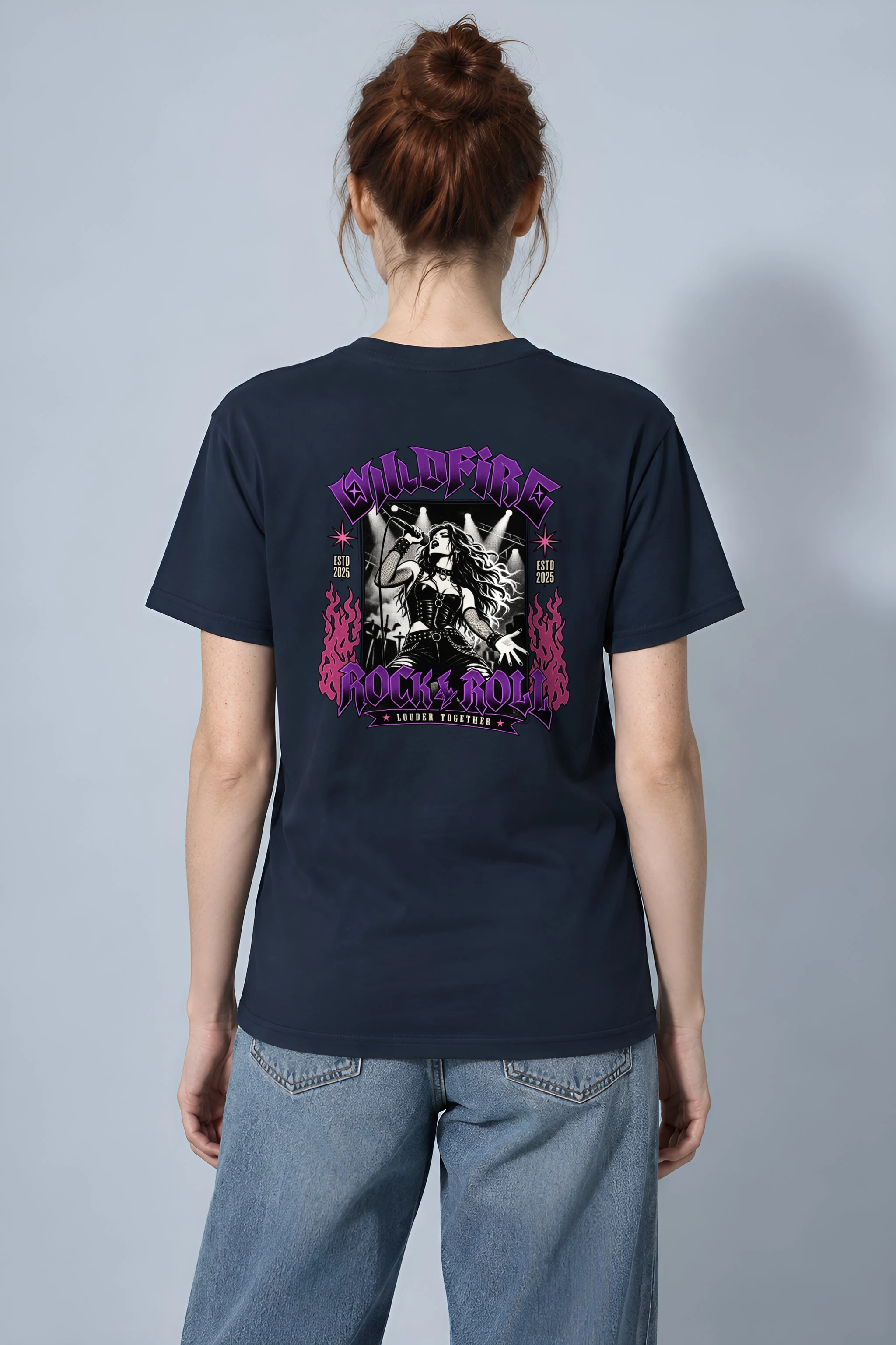 "Wildfire Rock & Roll" Heavyweight Unisex Crewneck T-shirt